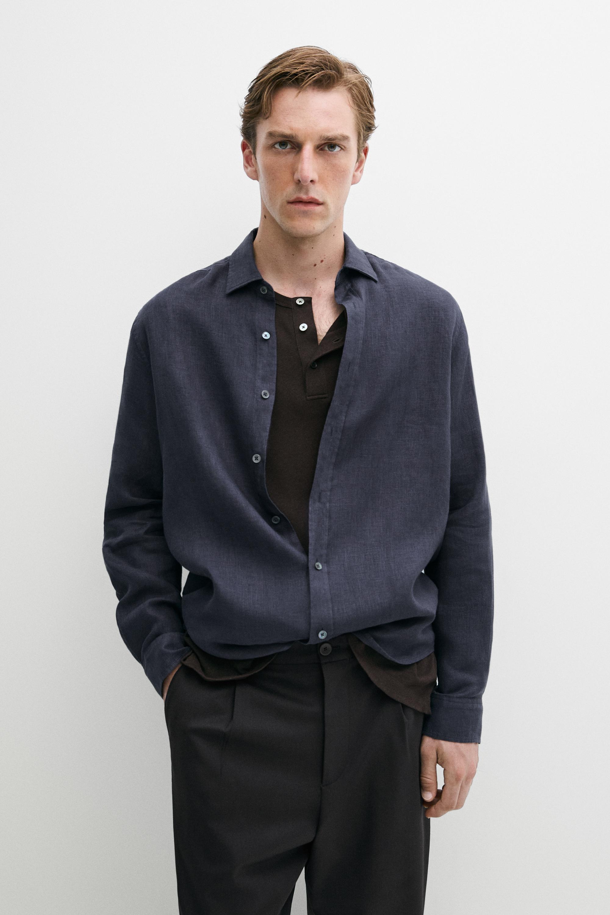 100% linen regular fit shirt