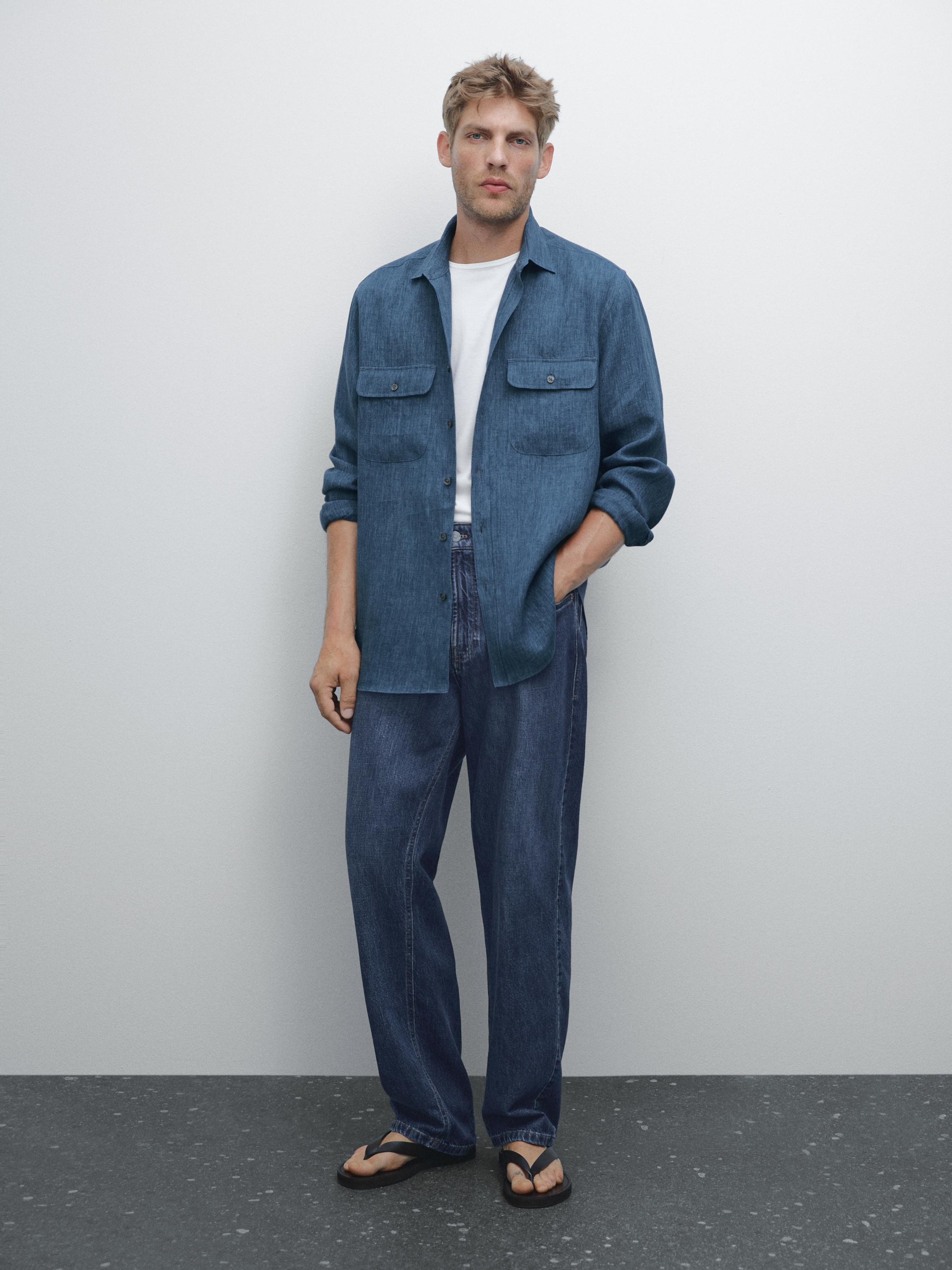 Camisa regular fit delavé