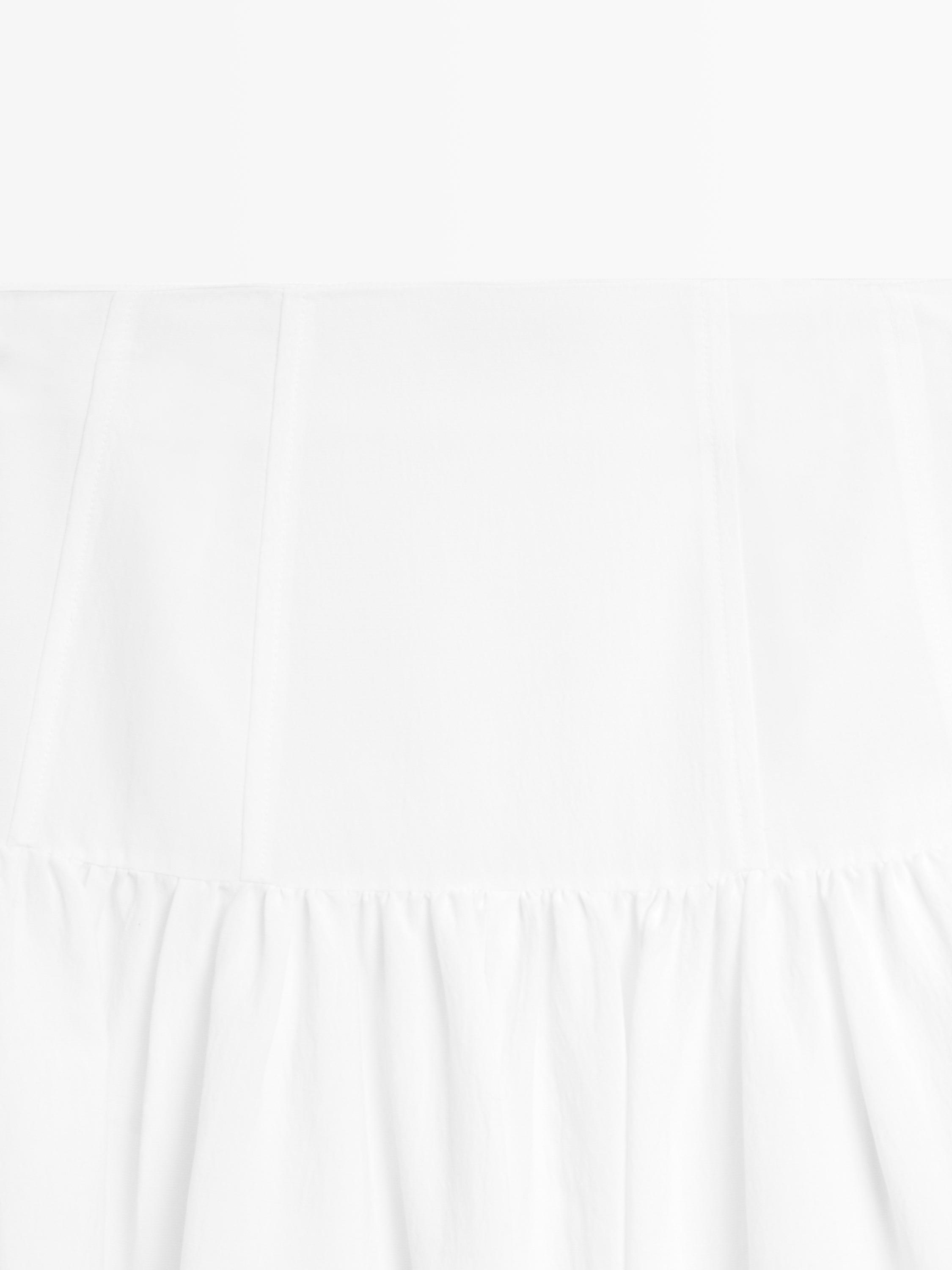 Midi skirt with yoke detail — WHITE