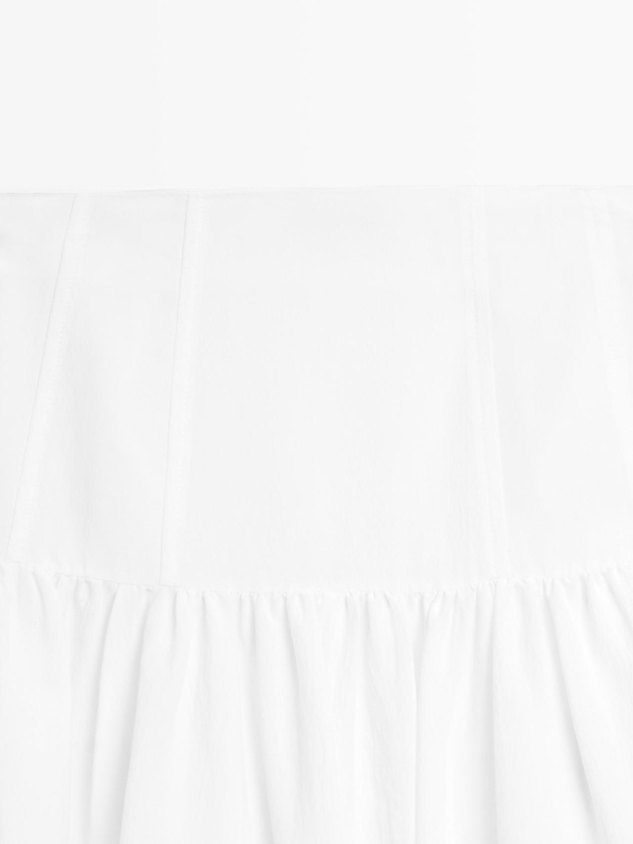 Midi skirt with yoke detail — WHITE