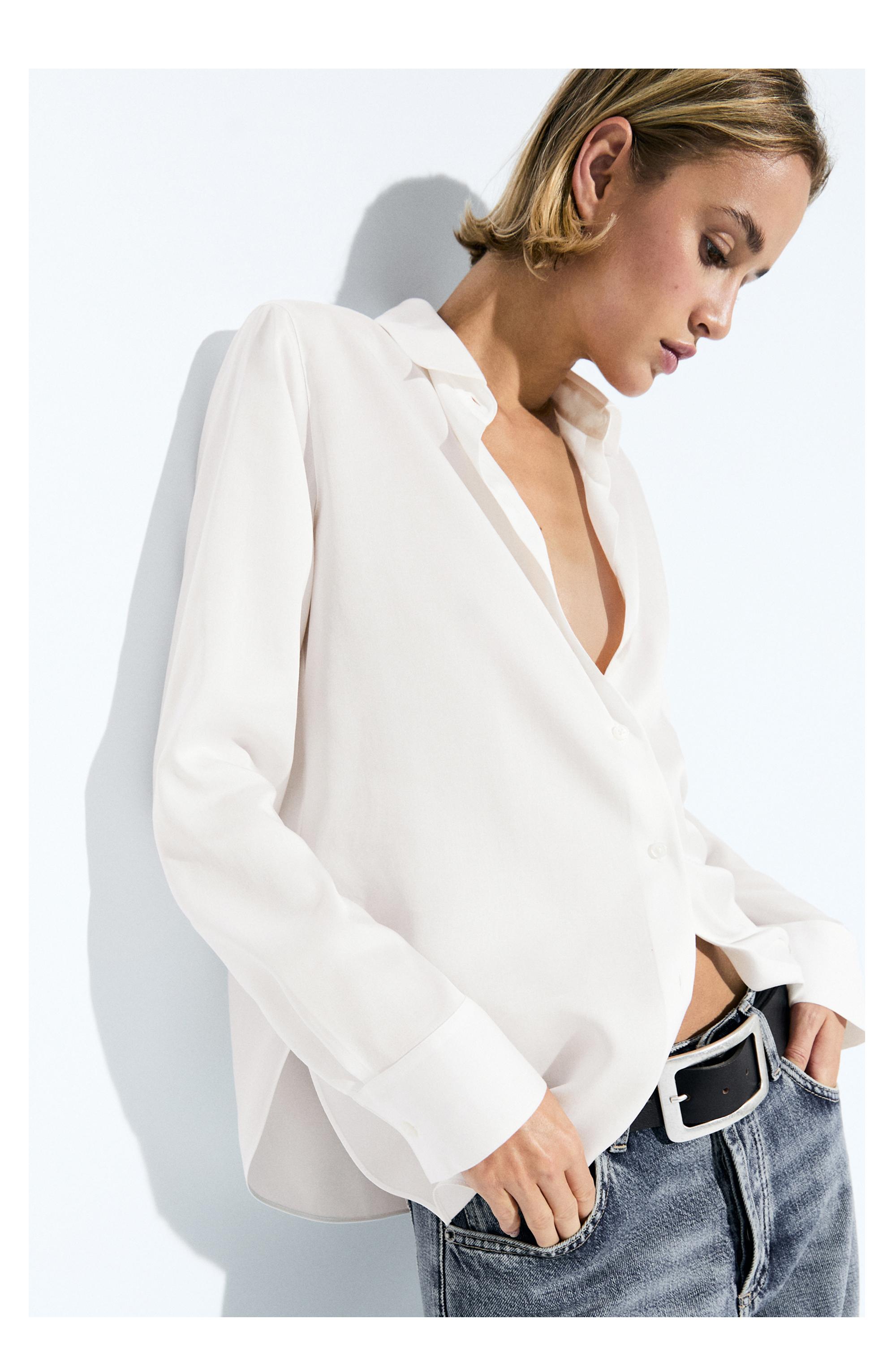 Fluid lyocell shirt — WHITE