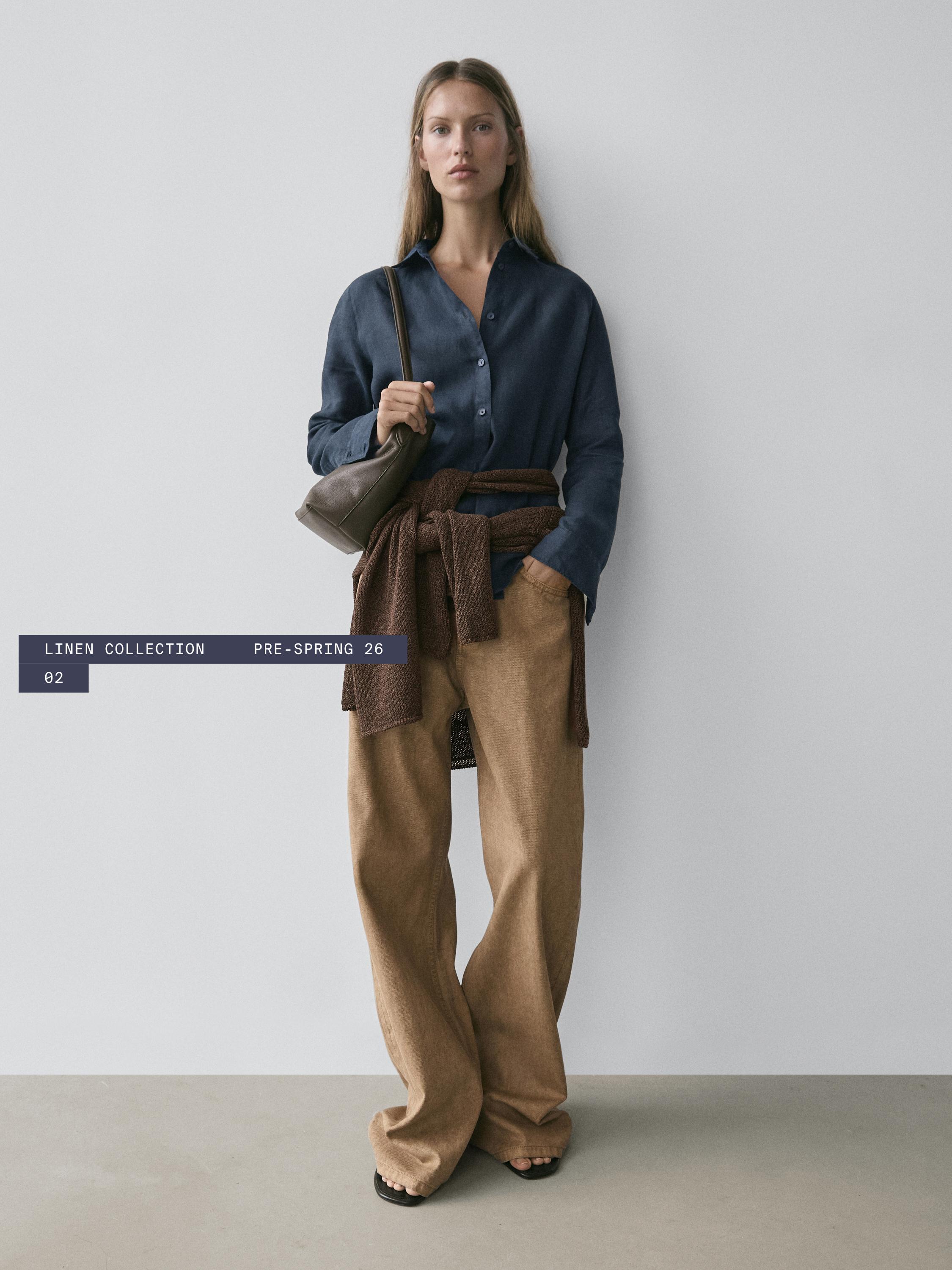 Flowing 100% linen shirt