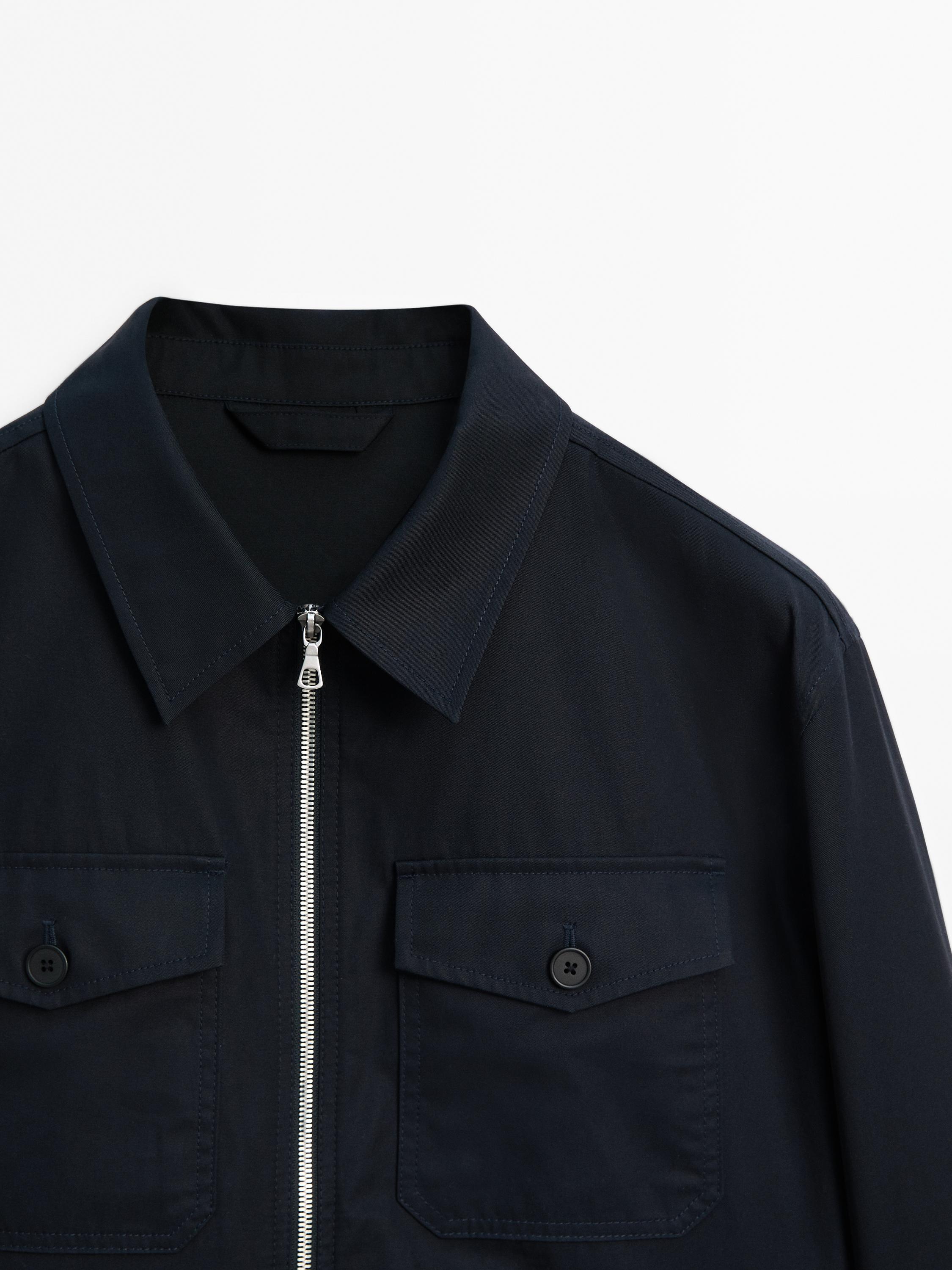 Cotton jacket with pocket details