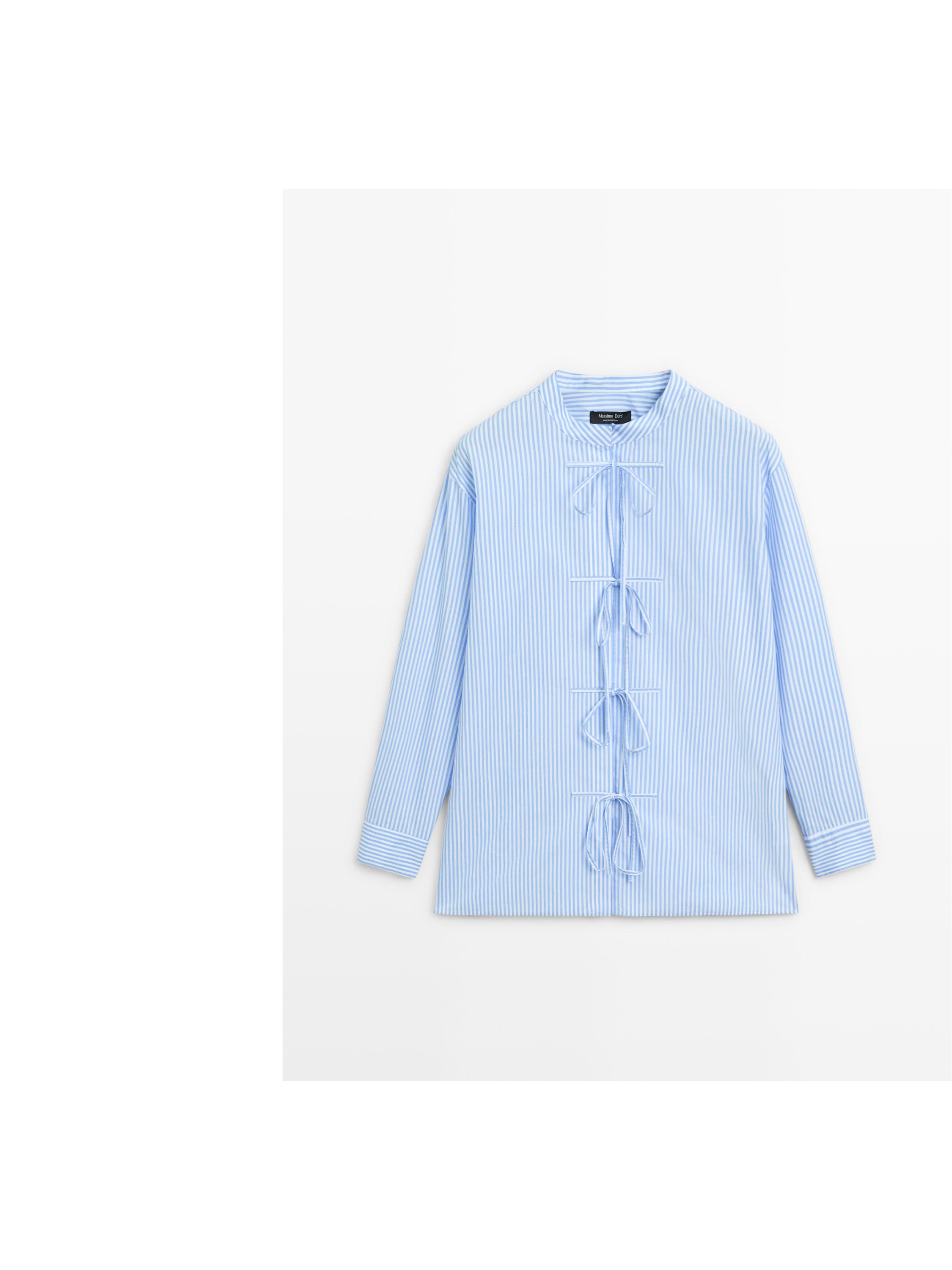 100% cotton striped shirt — SKY BLUE