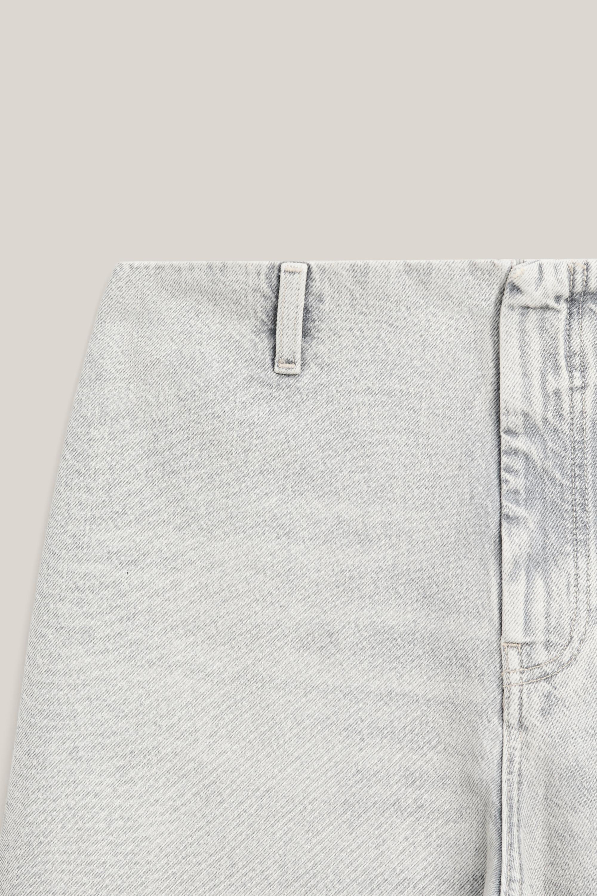 Massimo Dutti Barrel Fit Jeans With Waist Detail In Neutral