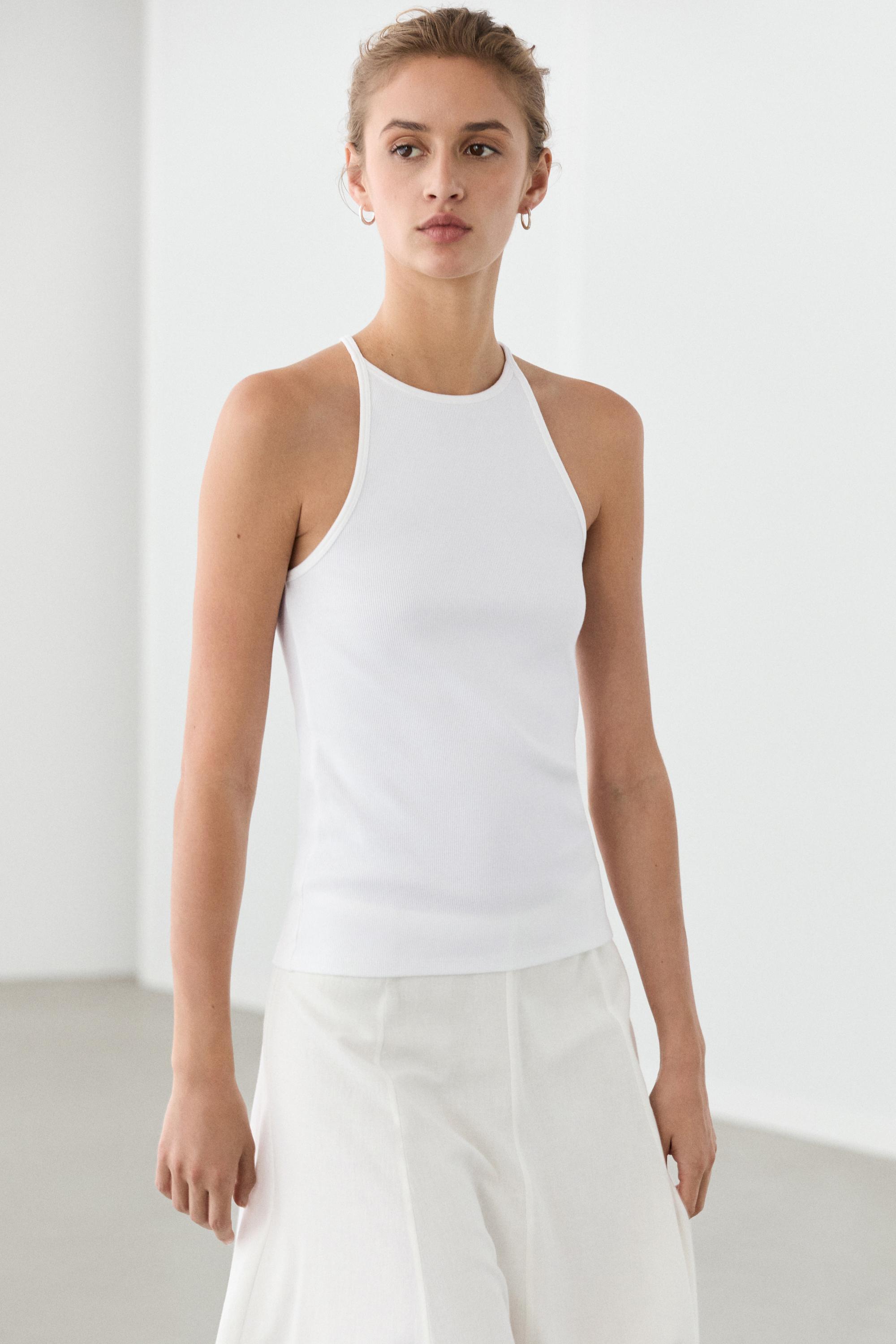 Cotton blend halter top