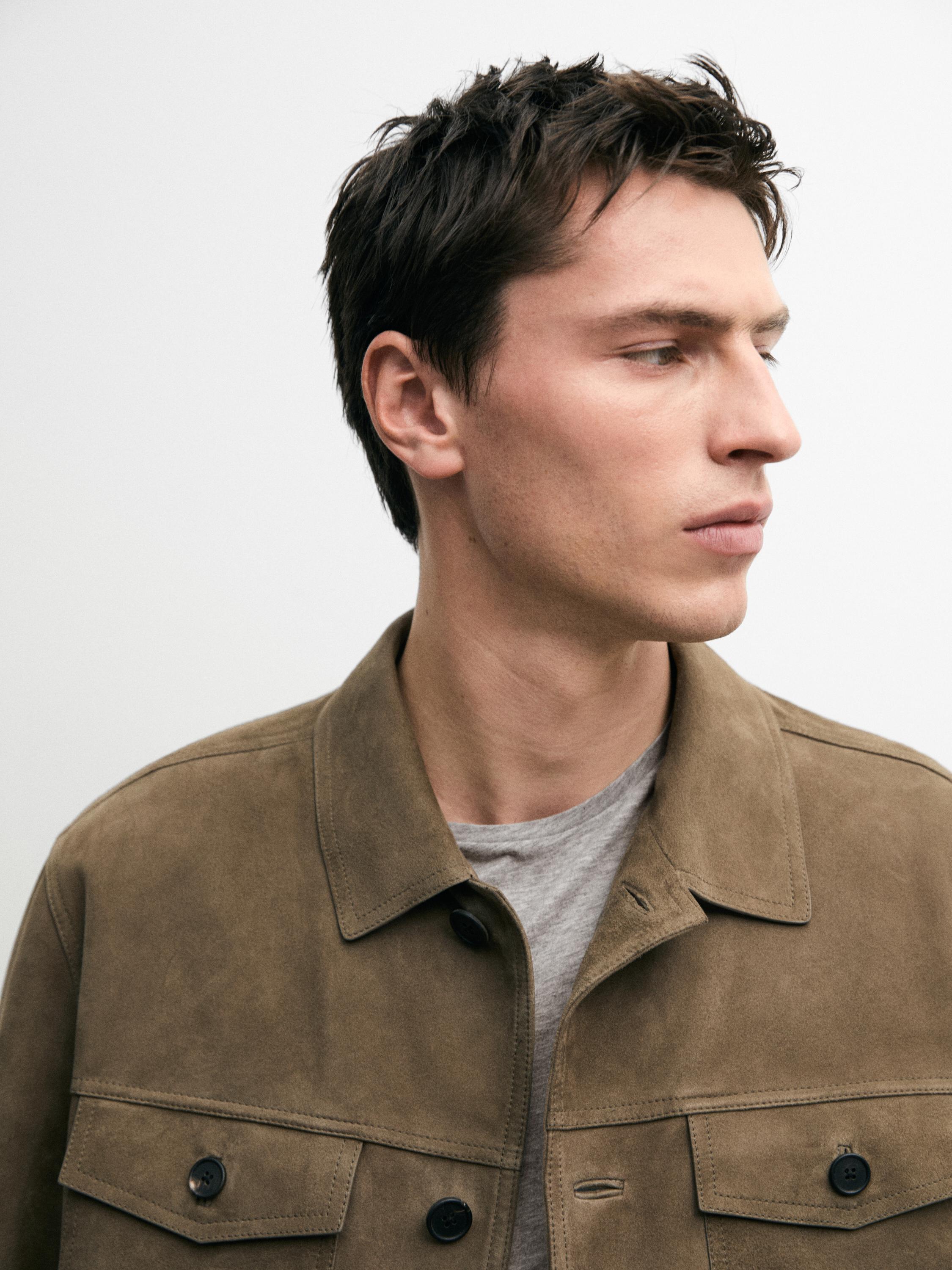 Cepli distressed deri ceket