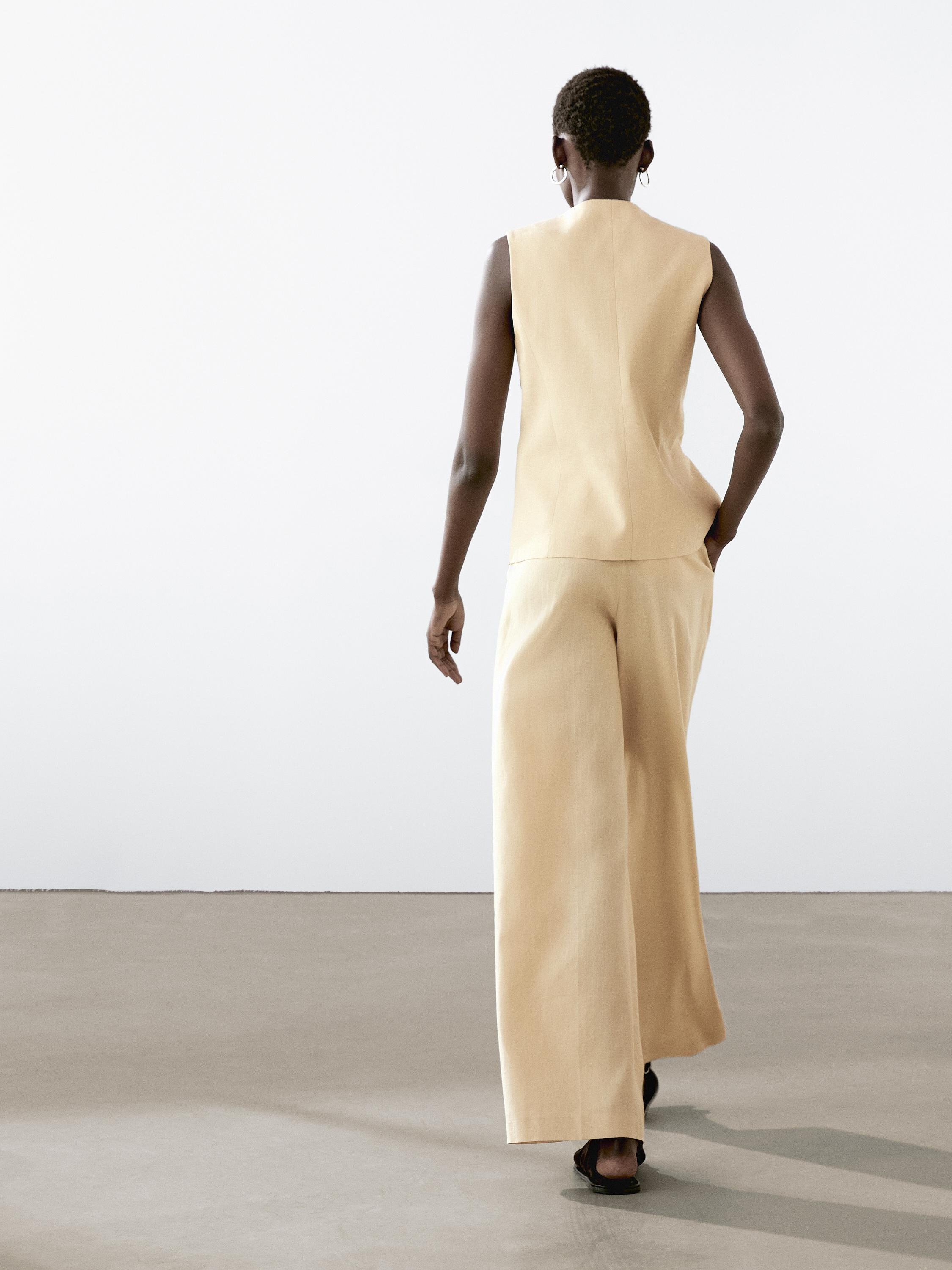 Linen blend suit waistcoat