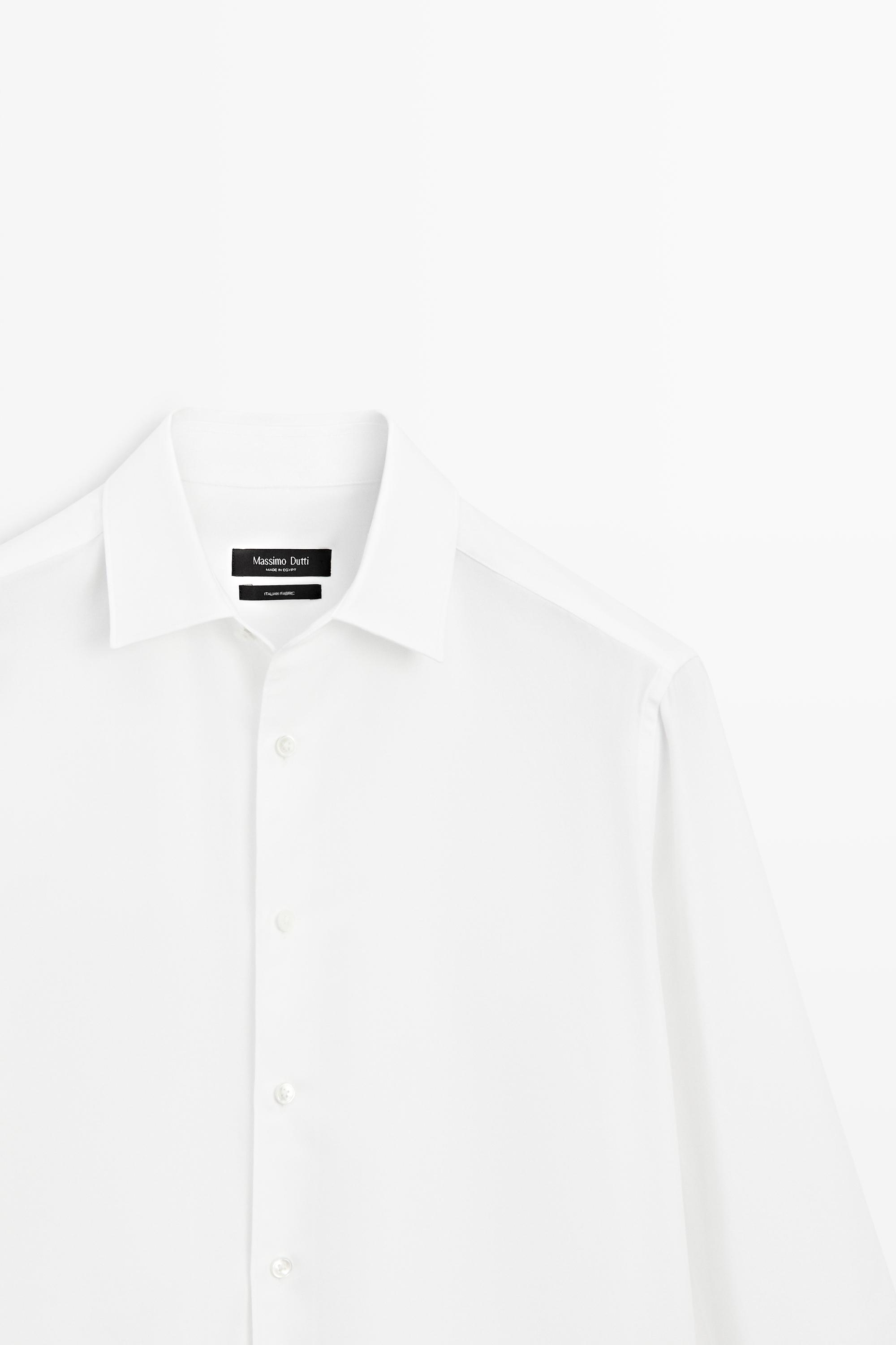 100% cotton regular fit shirt — WHITE