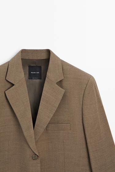 Melange 100% wool suit blazer — CAMEL 4