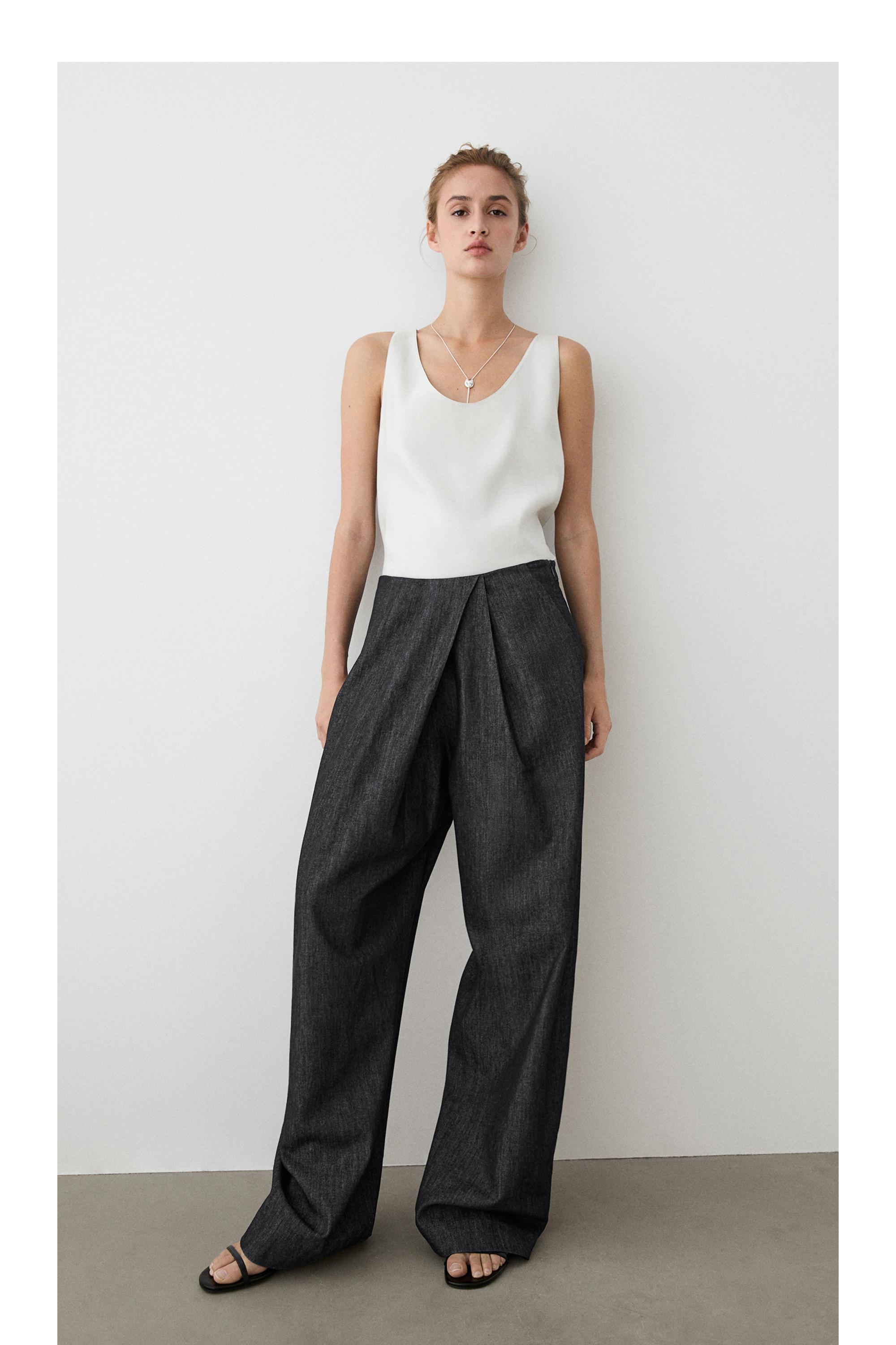 High-waist barrel fit jeans — DARK BLUE