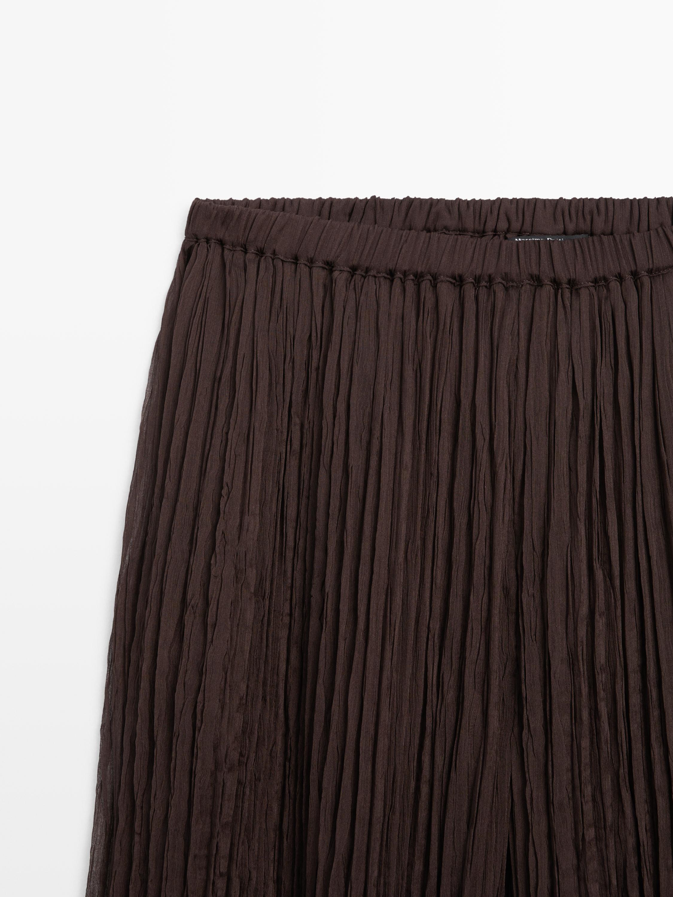 Sarouel trousers with pleated detail — BROWN