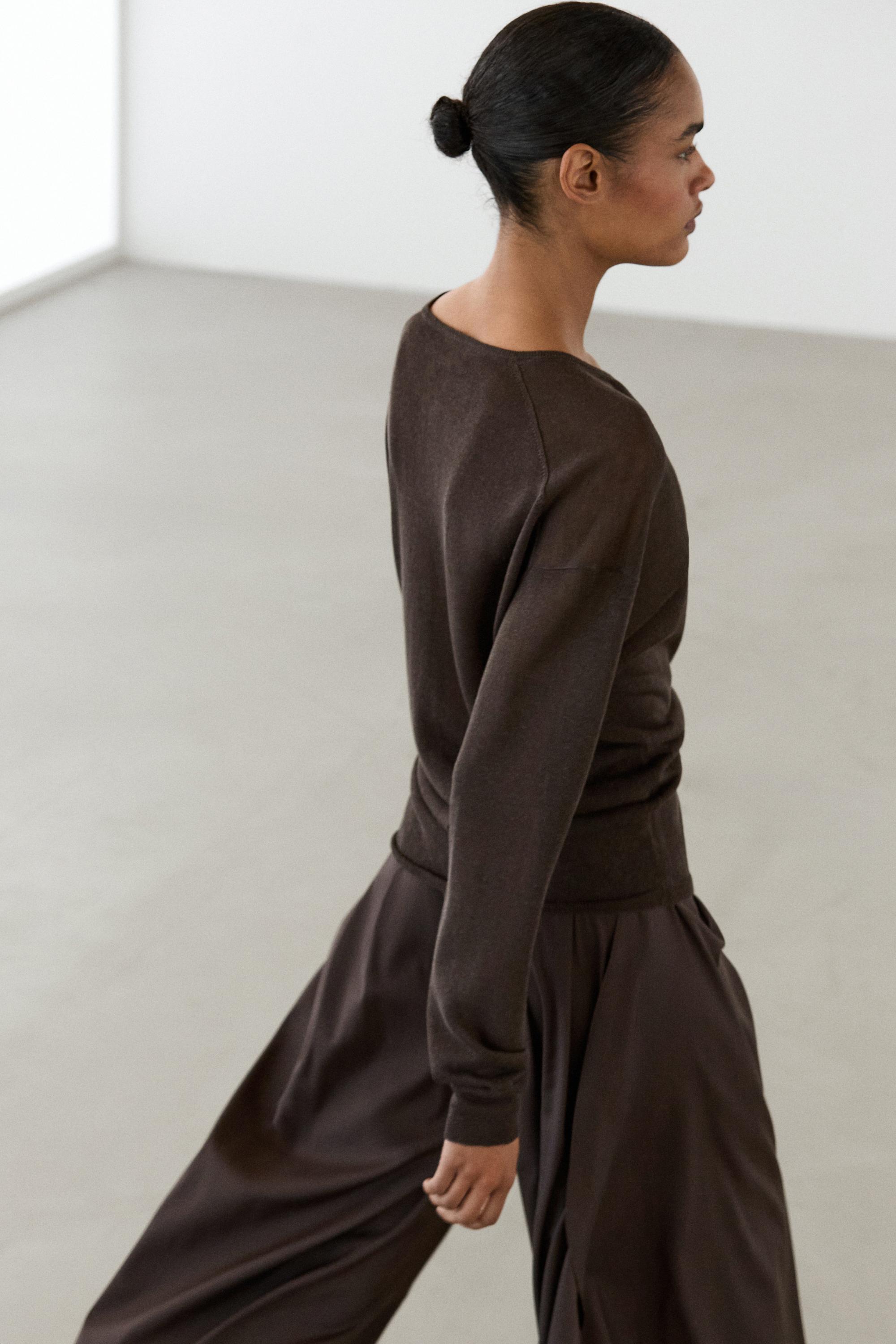 Cardigan boutonné en mélange de lin