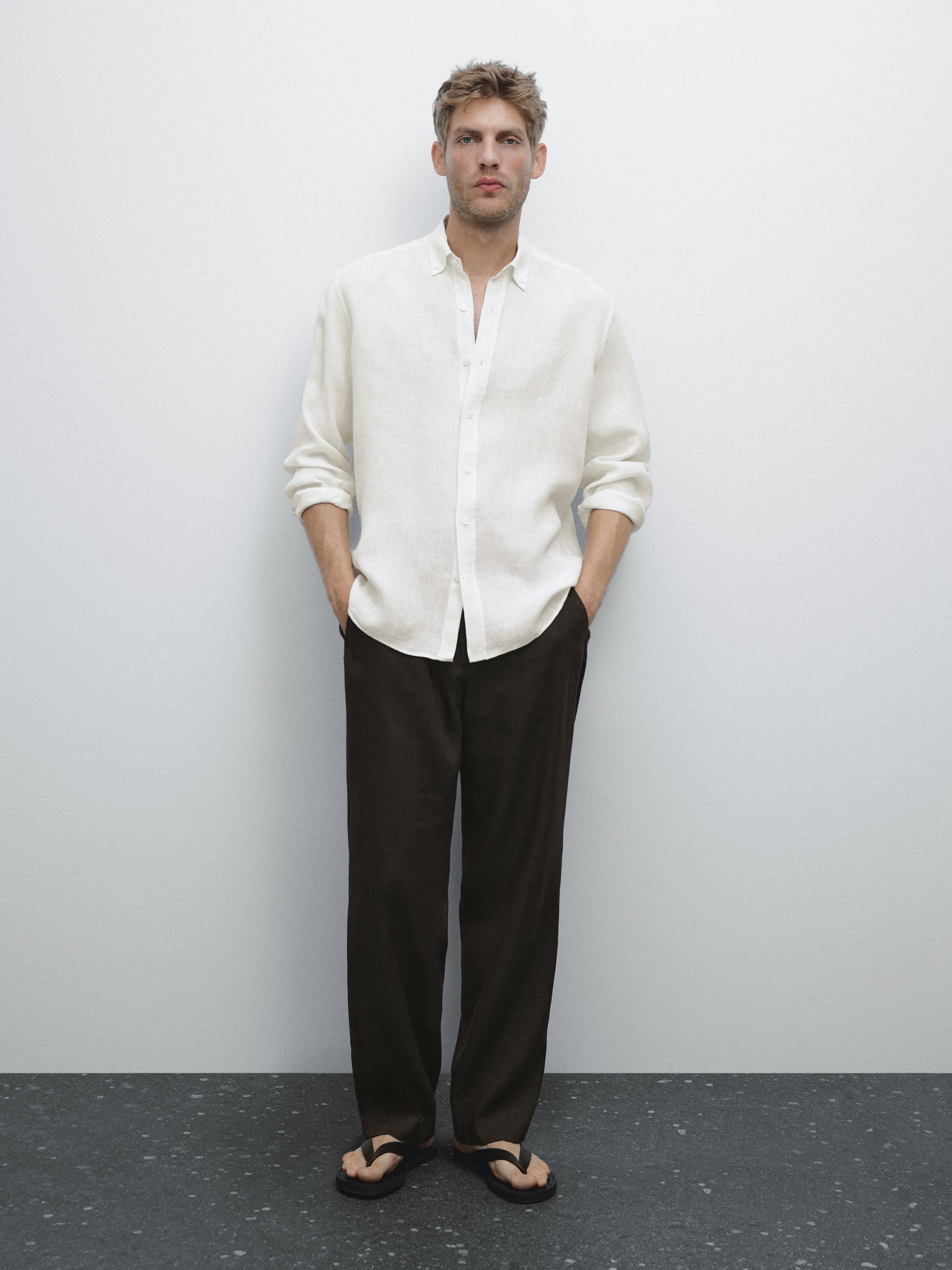 Риза от 100% лен със стандартна кройка