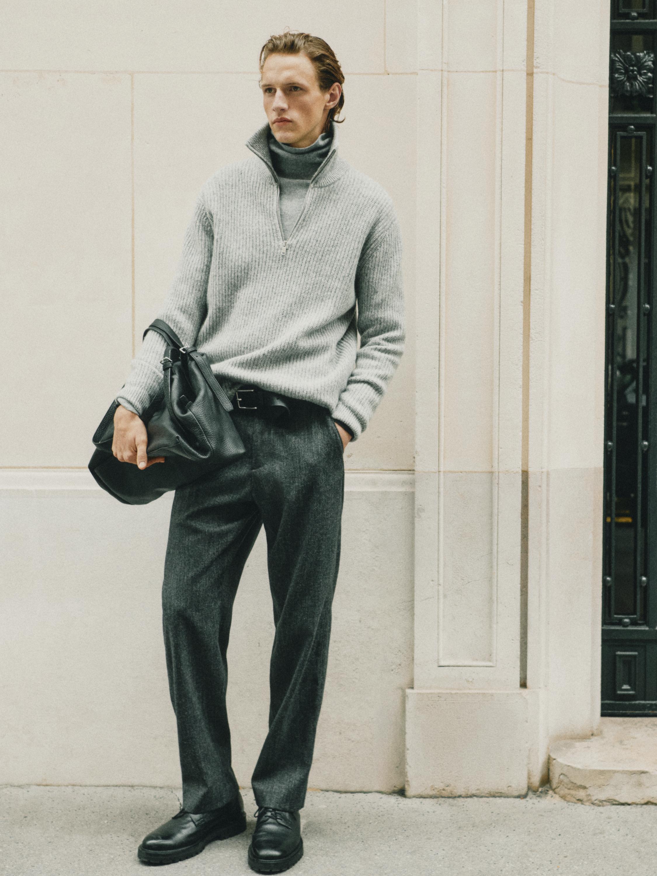 100% wool mock neck jumper