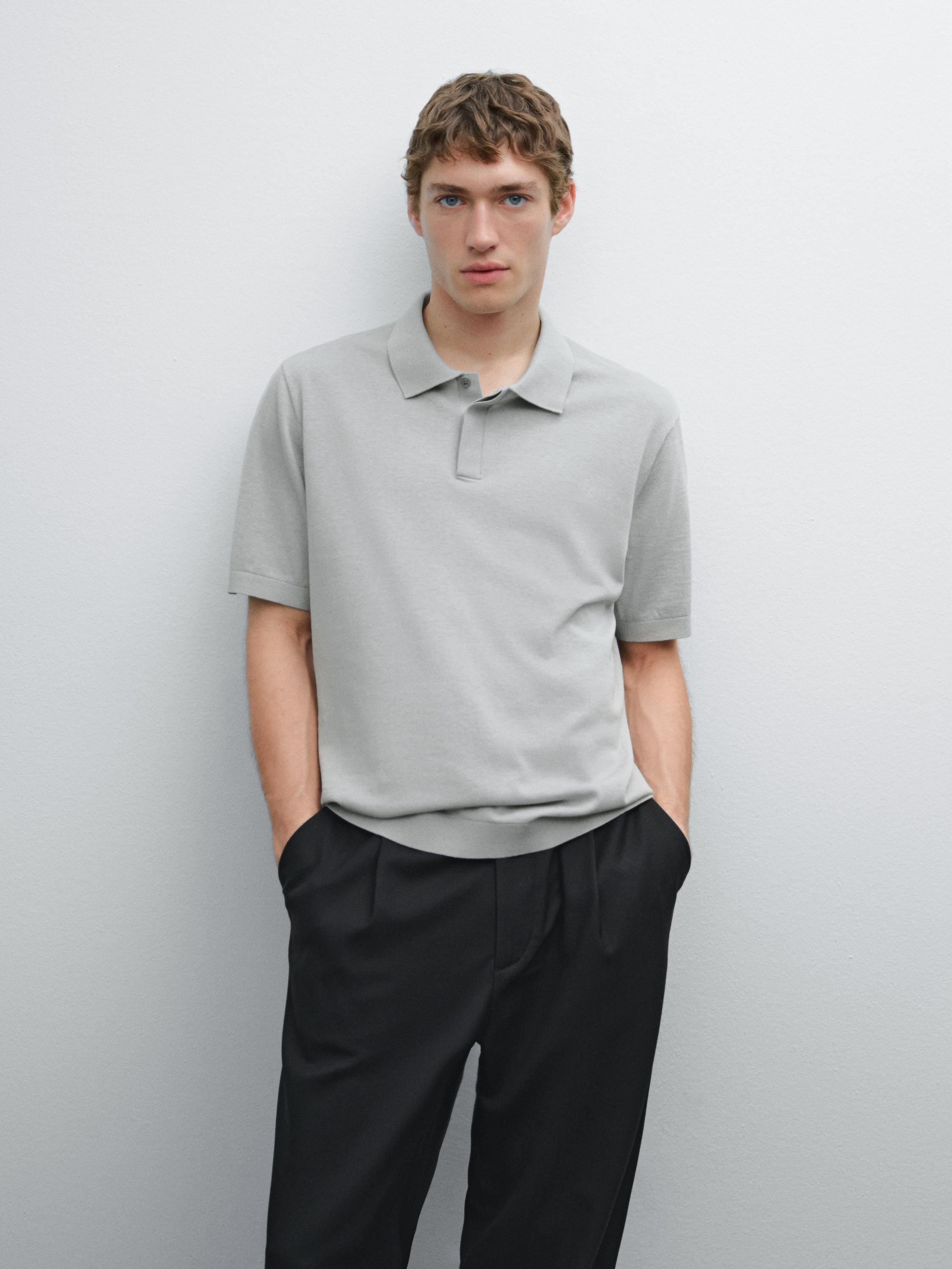 Cotton blend polo shirt
