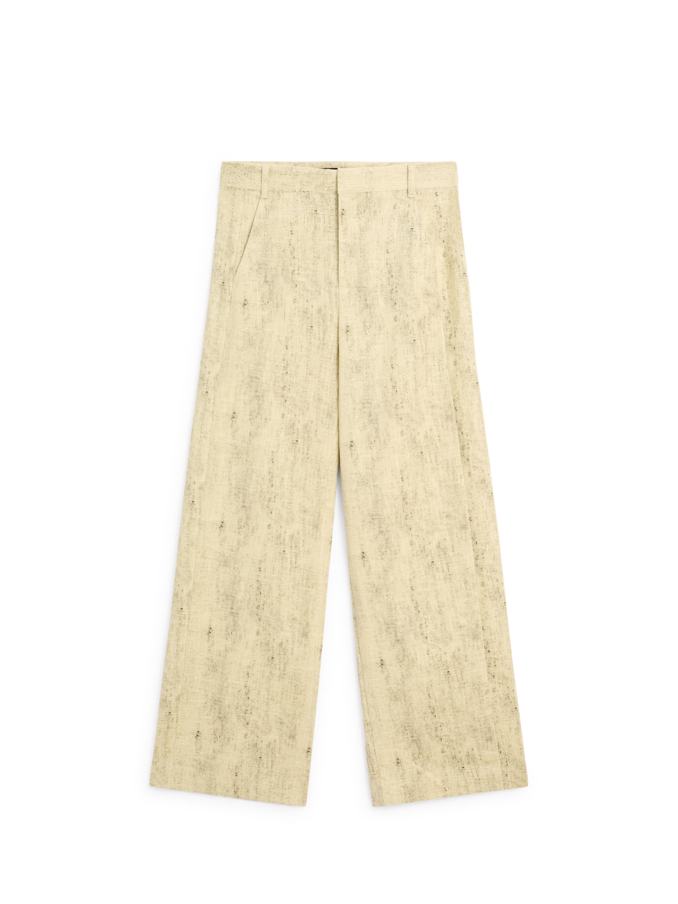 Ramie blend trousers — YELLOW