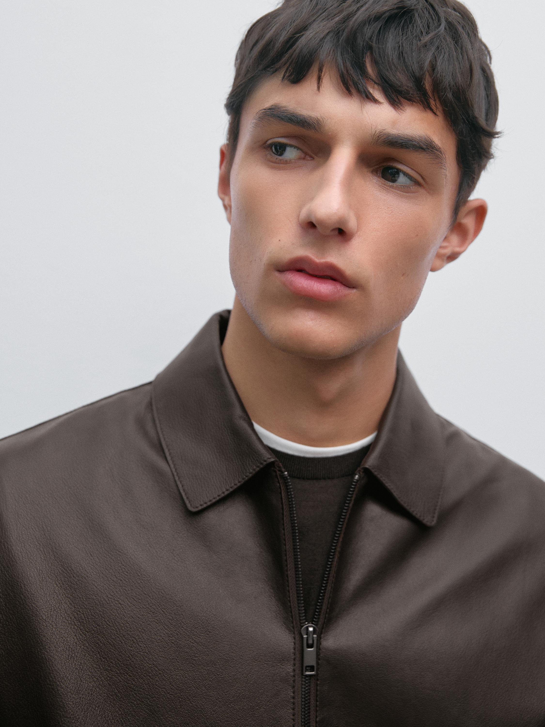 Cowhide nappa leather jacket