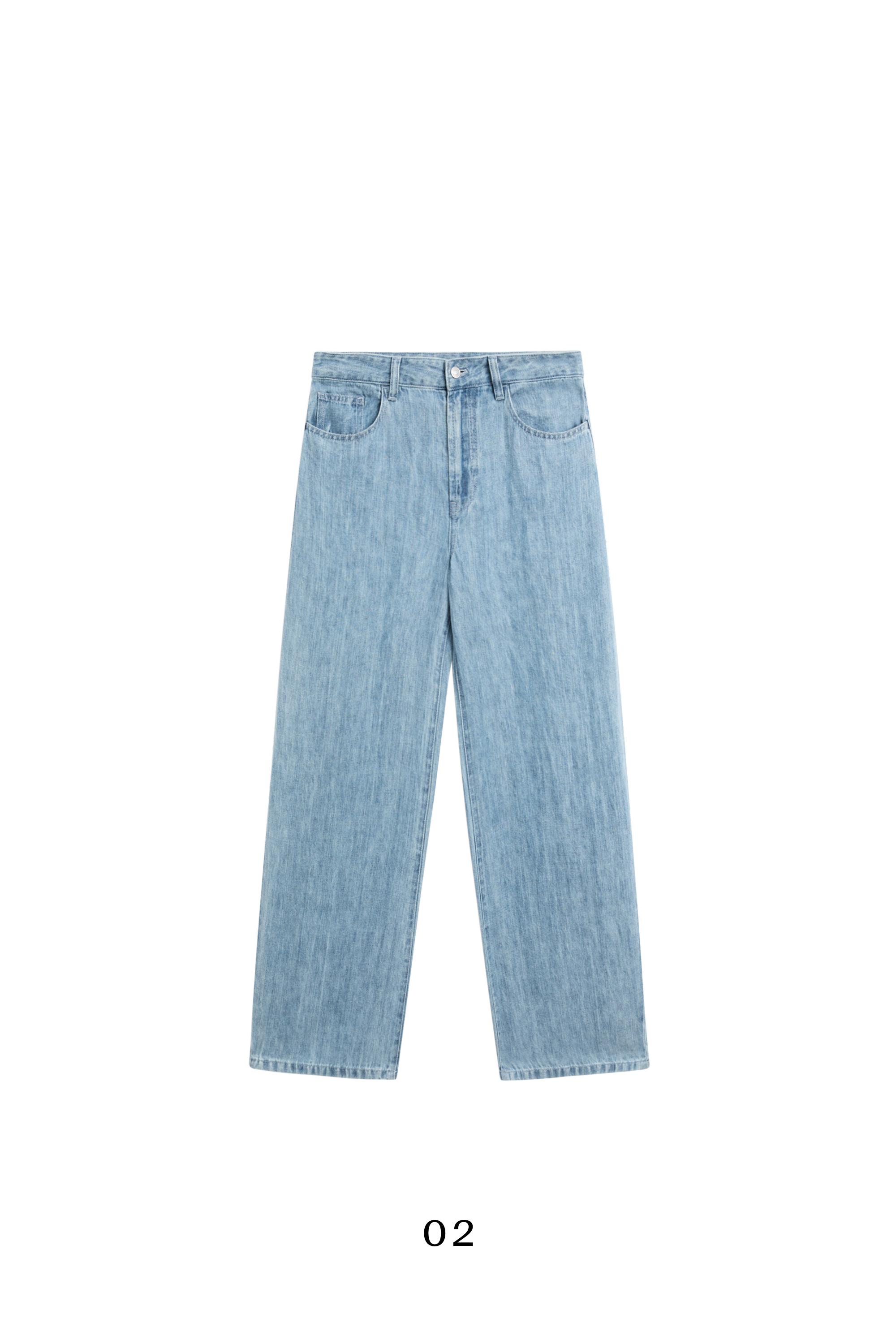 100% linen high-waist barrel fit jeans
