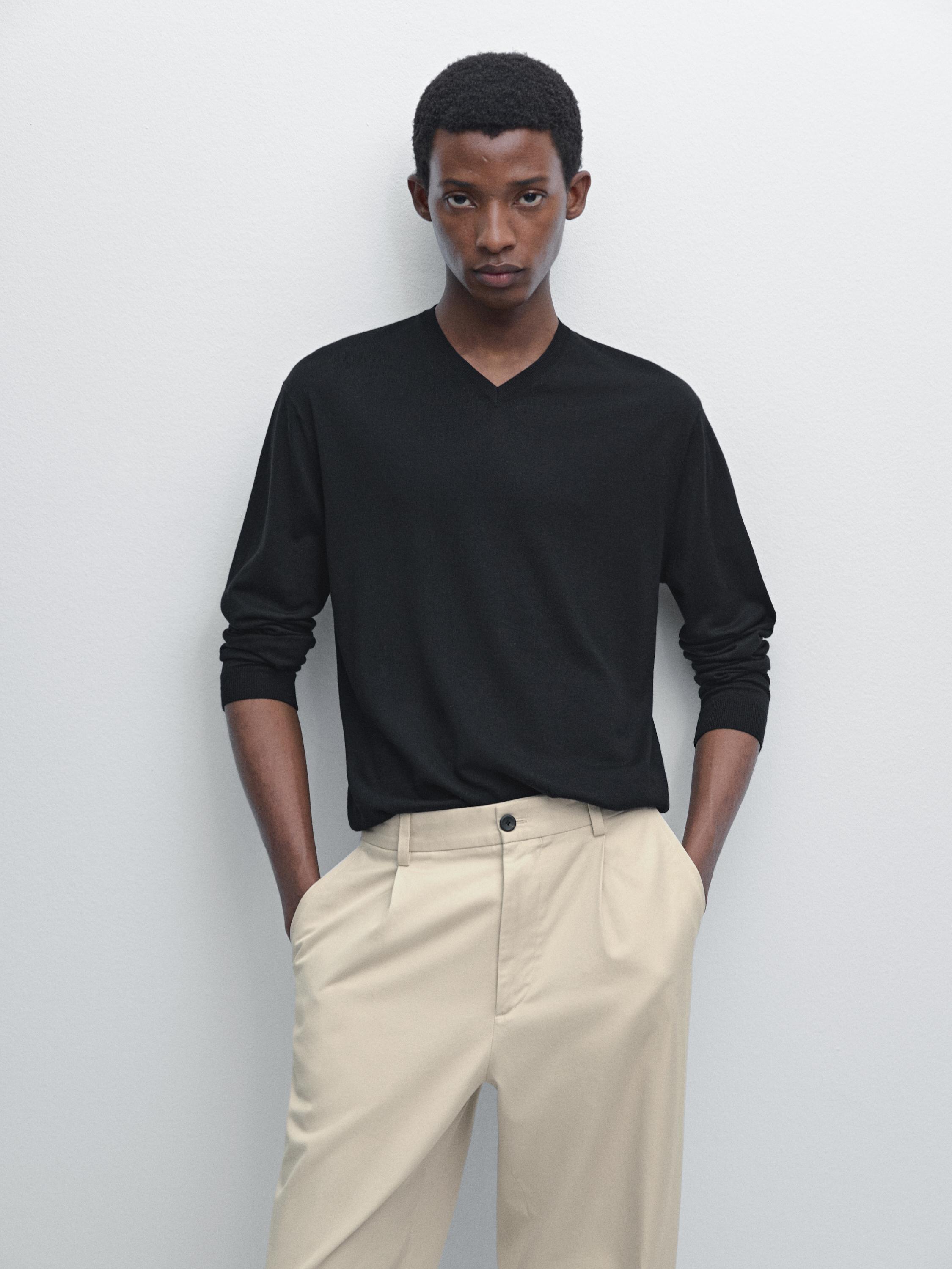 Knit wool blend sweater