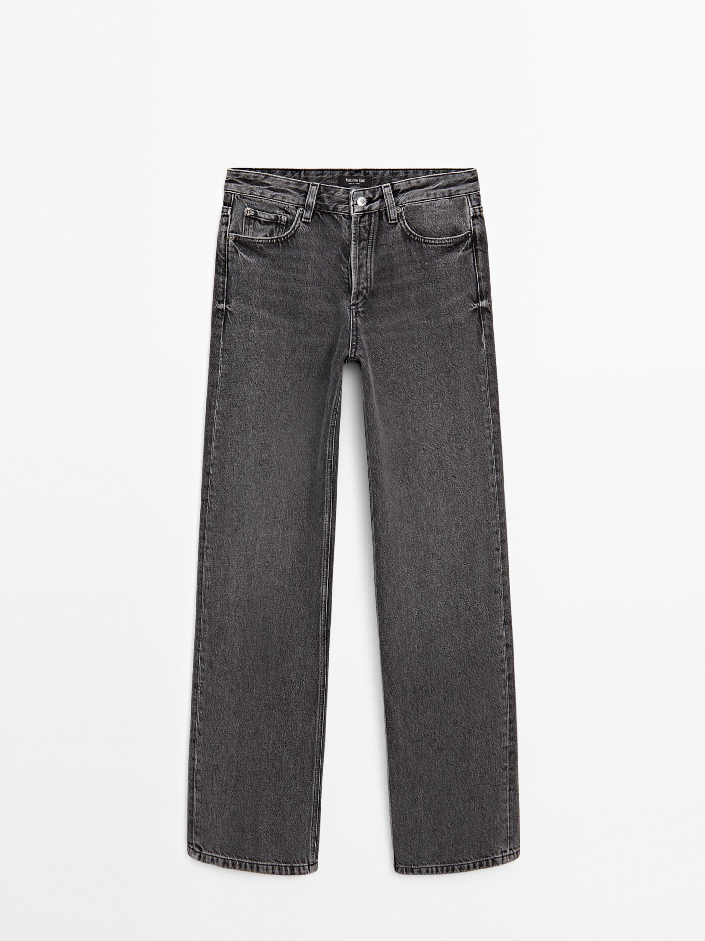 Mid-waist wide-leg jeans