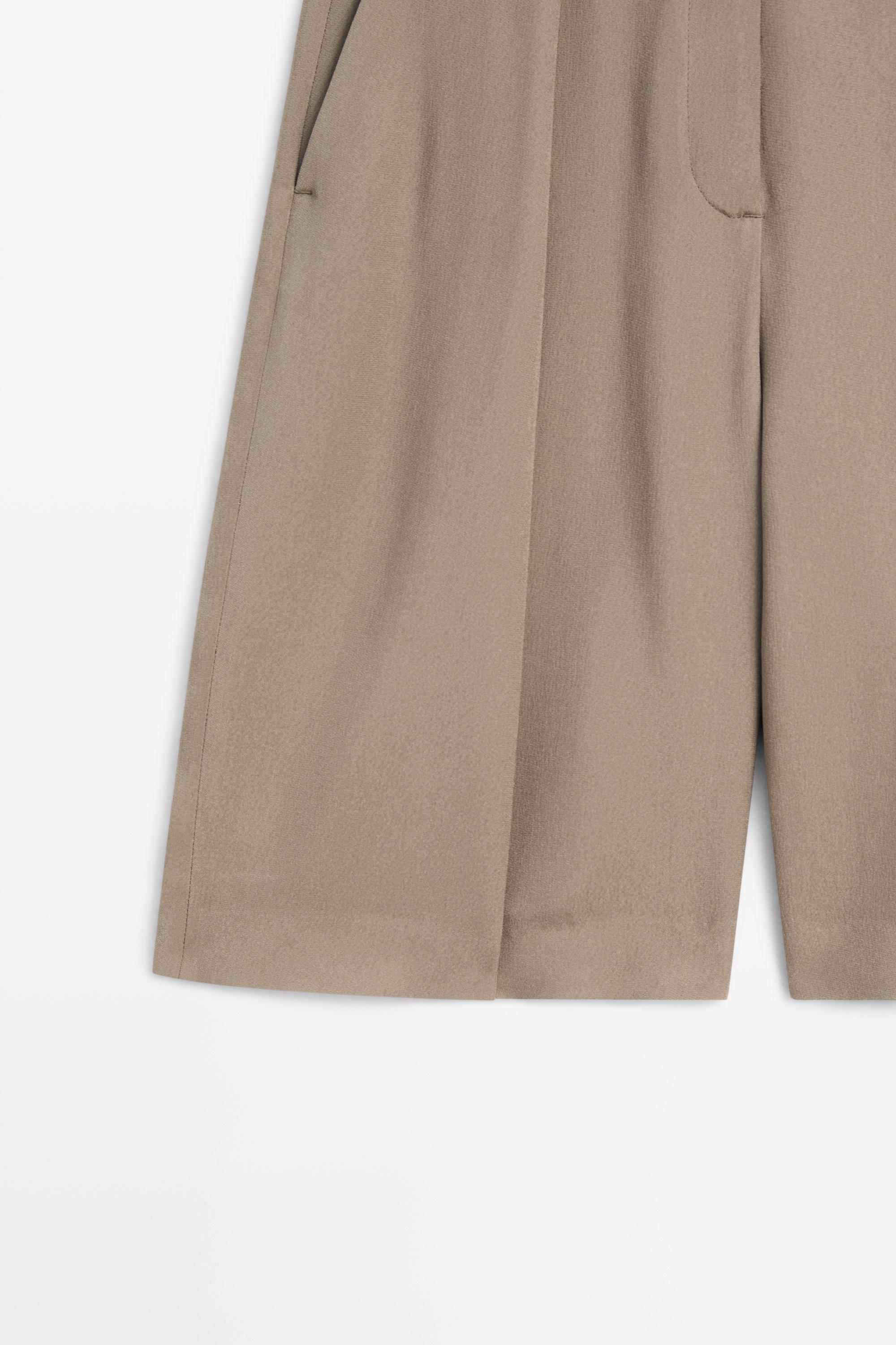 Long darted Bermuda shorts - STUDIO — STONE