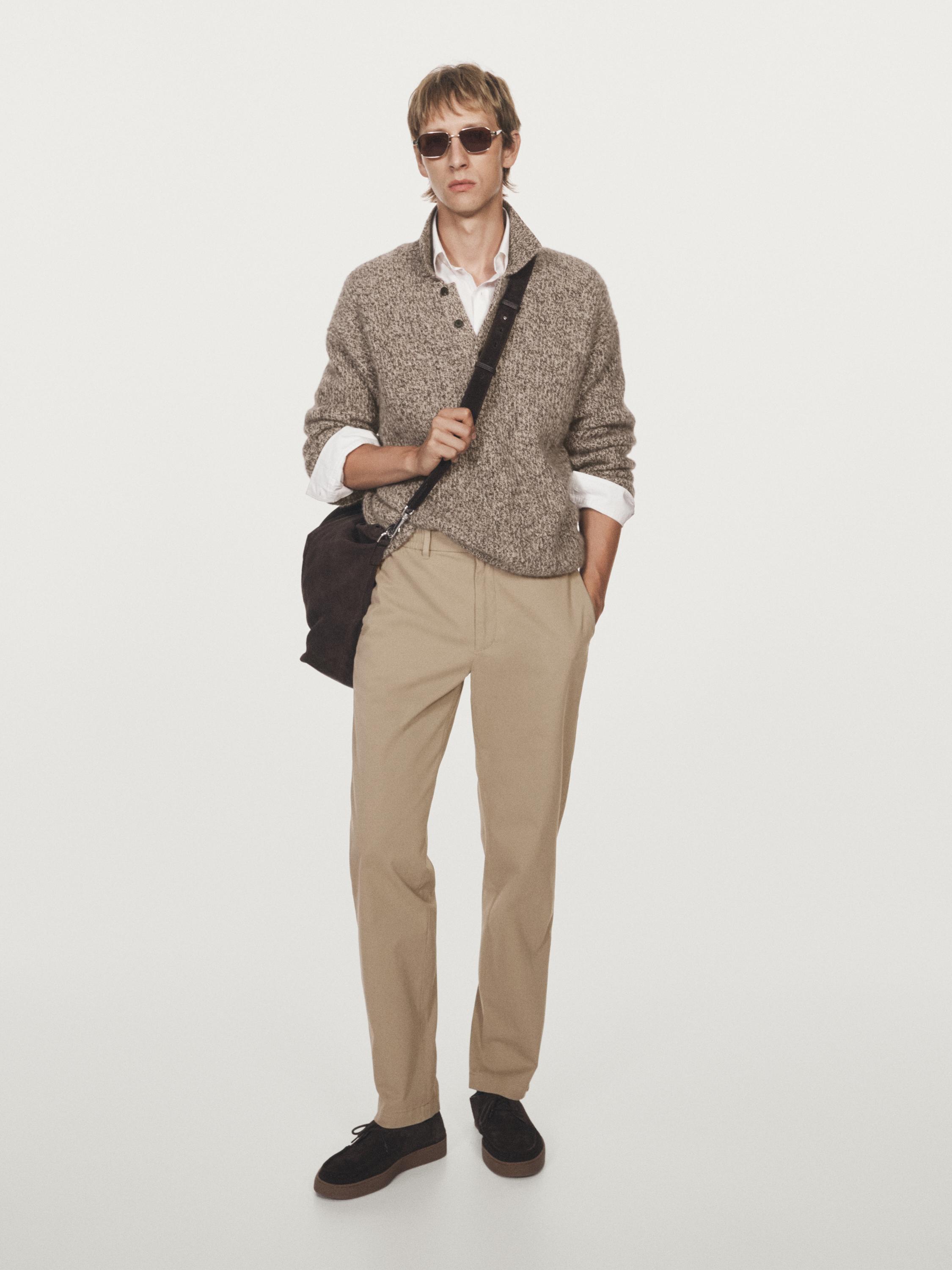 Cotton blend jogger fit trousers