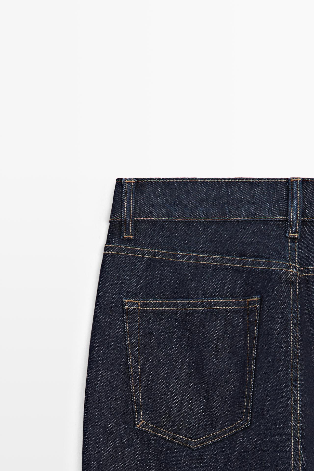 Mid-waist slim fit cropped jeans — DARK BLUE