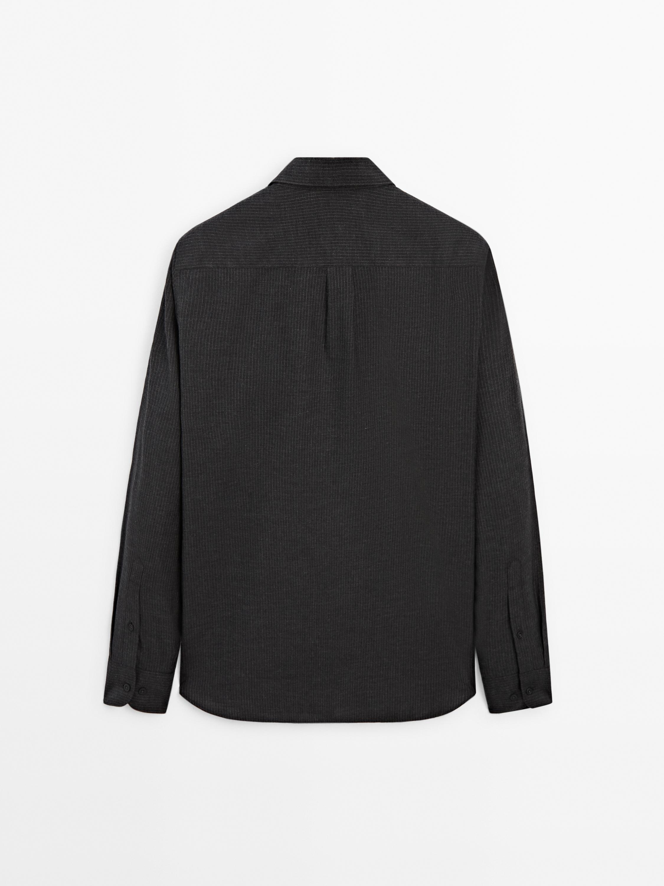 100% cotton regular fit micro-striped shirt