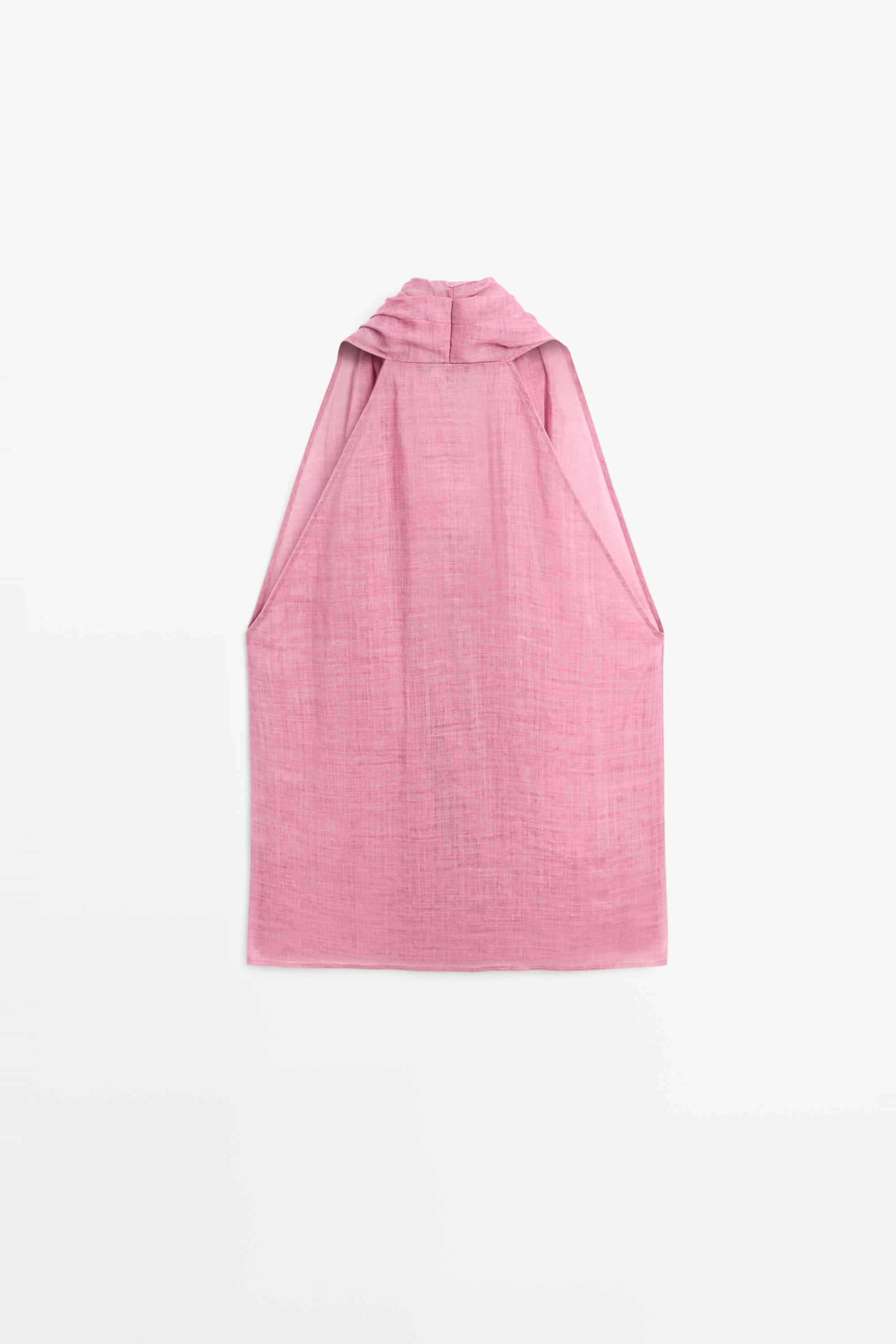 Draped crossover top — PINK