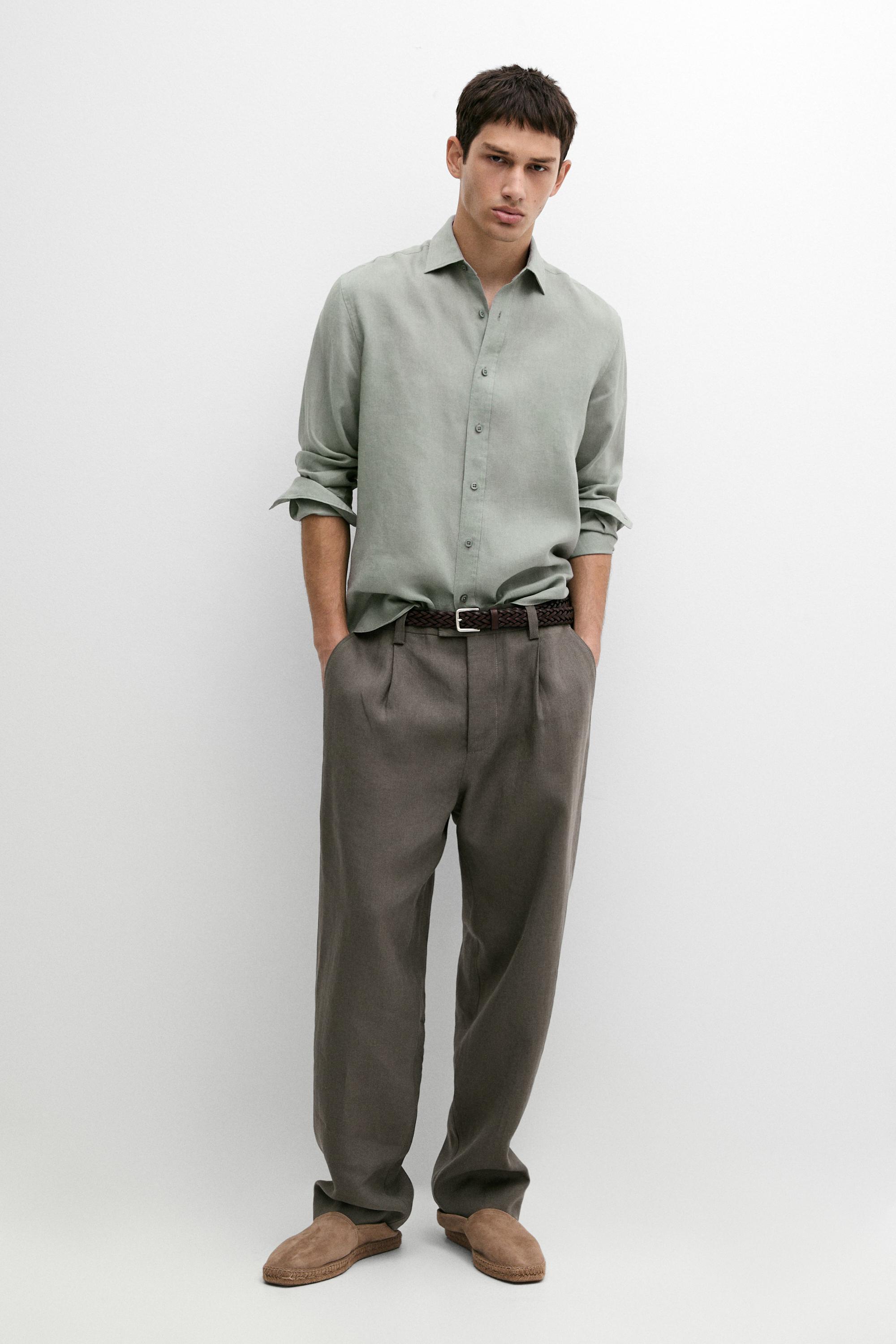 Slim fit 100% linen shirt — MOSS