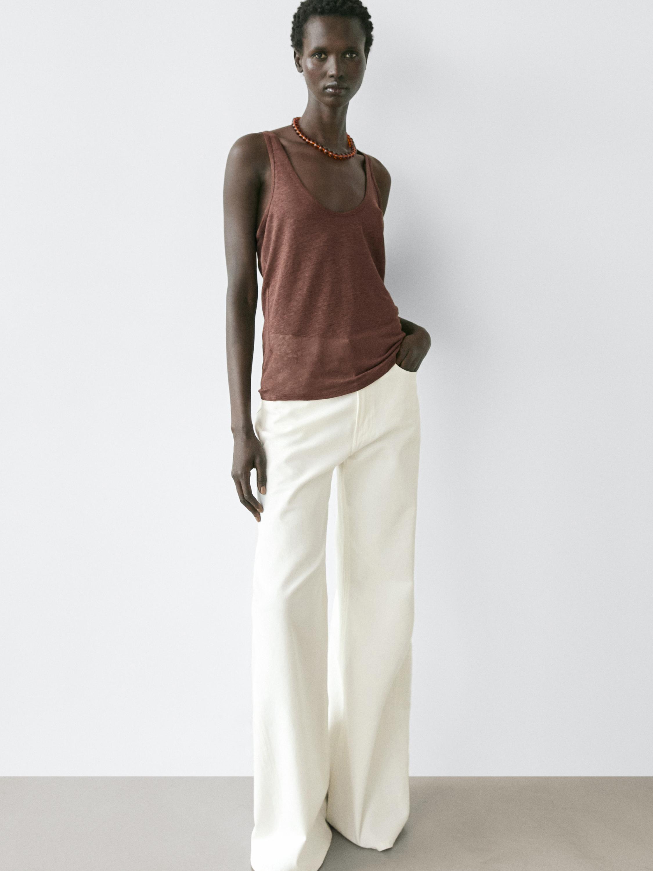 High-waist flare fit jeans — Off white