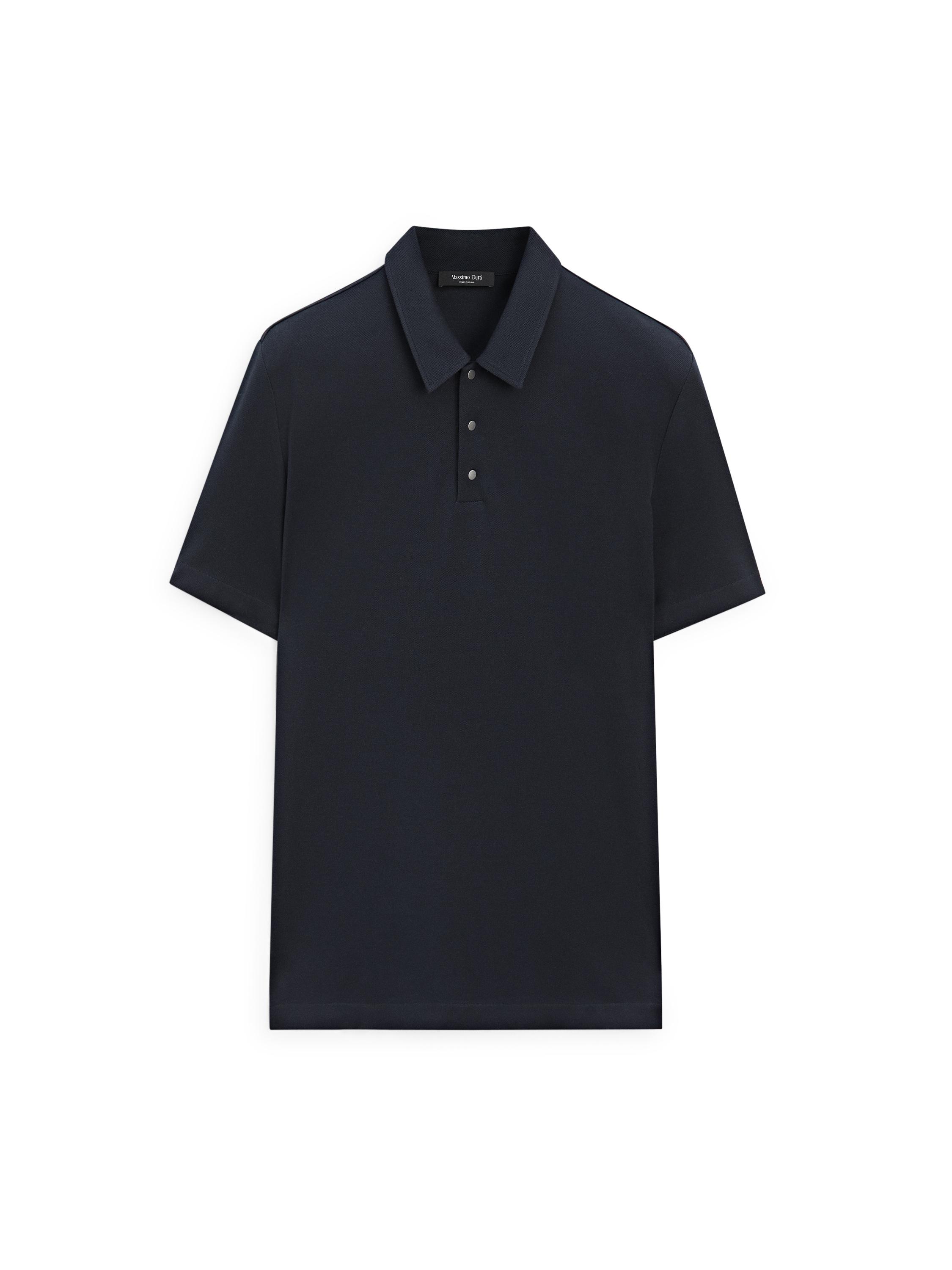 100% cotton short sleeve polo shirt — NAVY BLUE