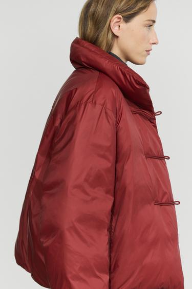 Down jacket with toggle detail — DARK PINK 5