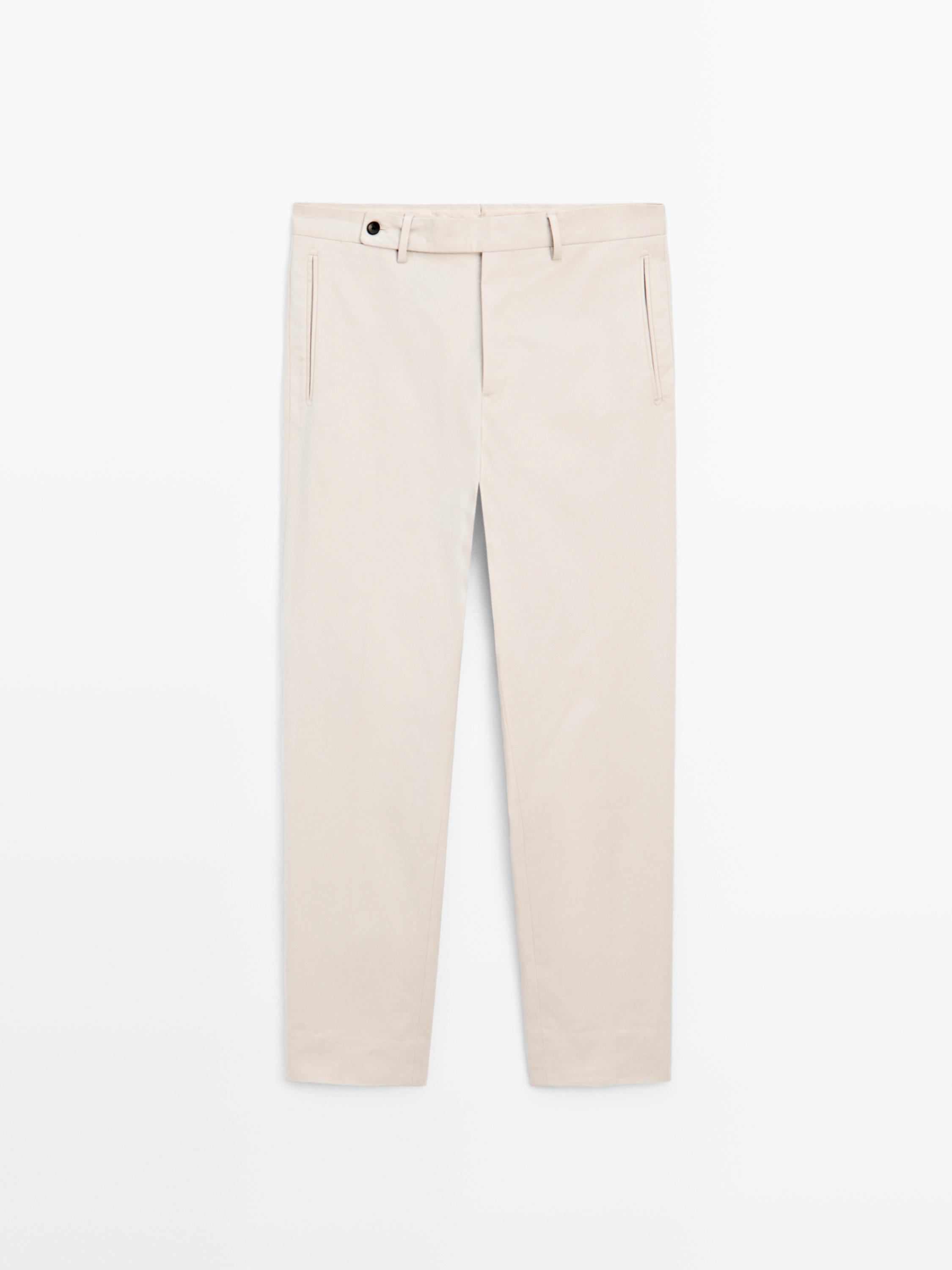 Cotton blend twill trousers