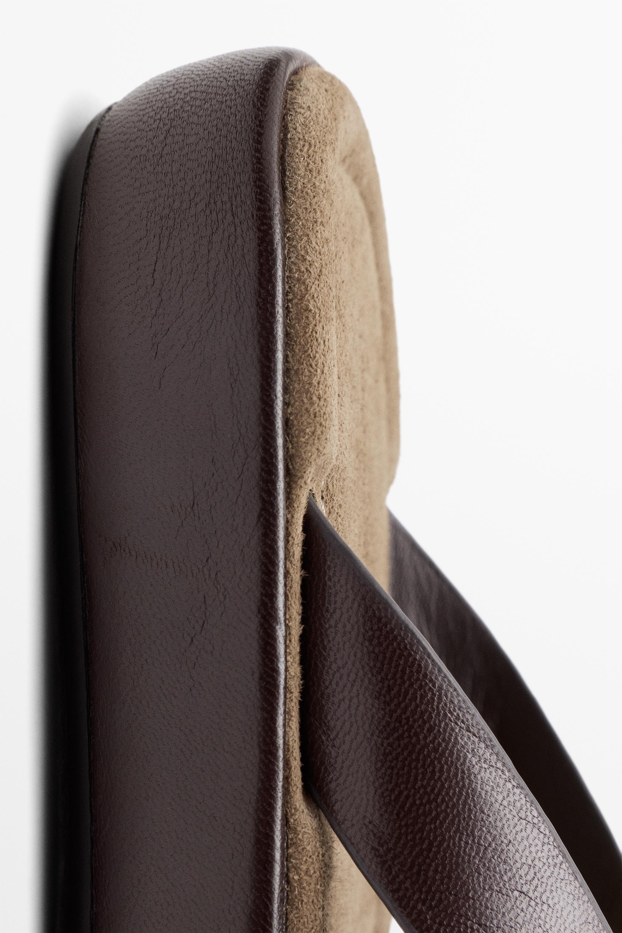 Leather platform sandals — BROWN