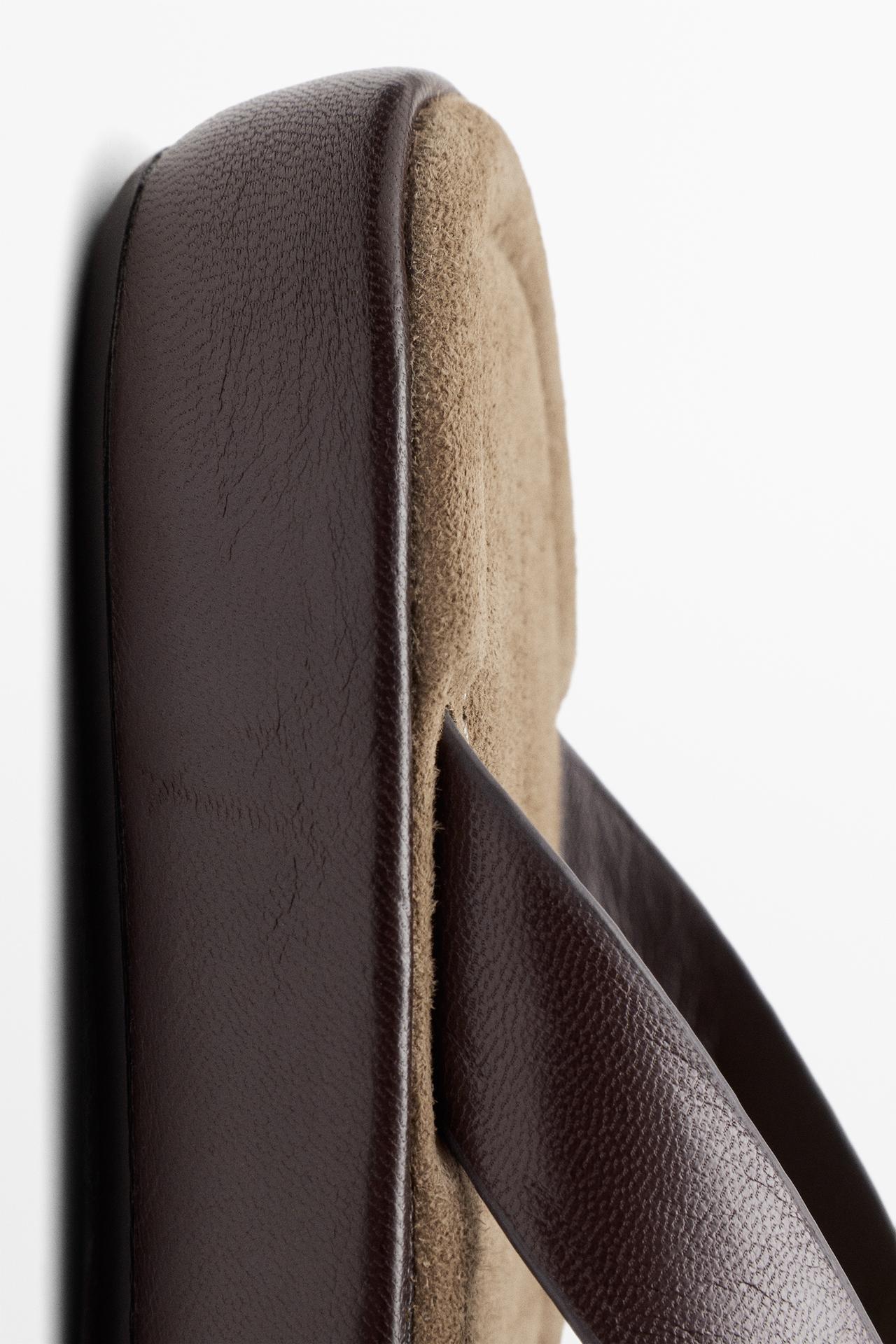 Leather platform sandals — BROWN