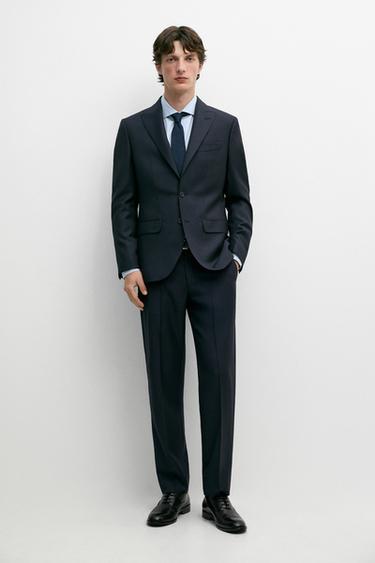 100% wool suit pants — NAVY BLUE 1