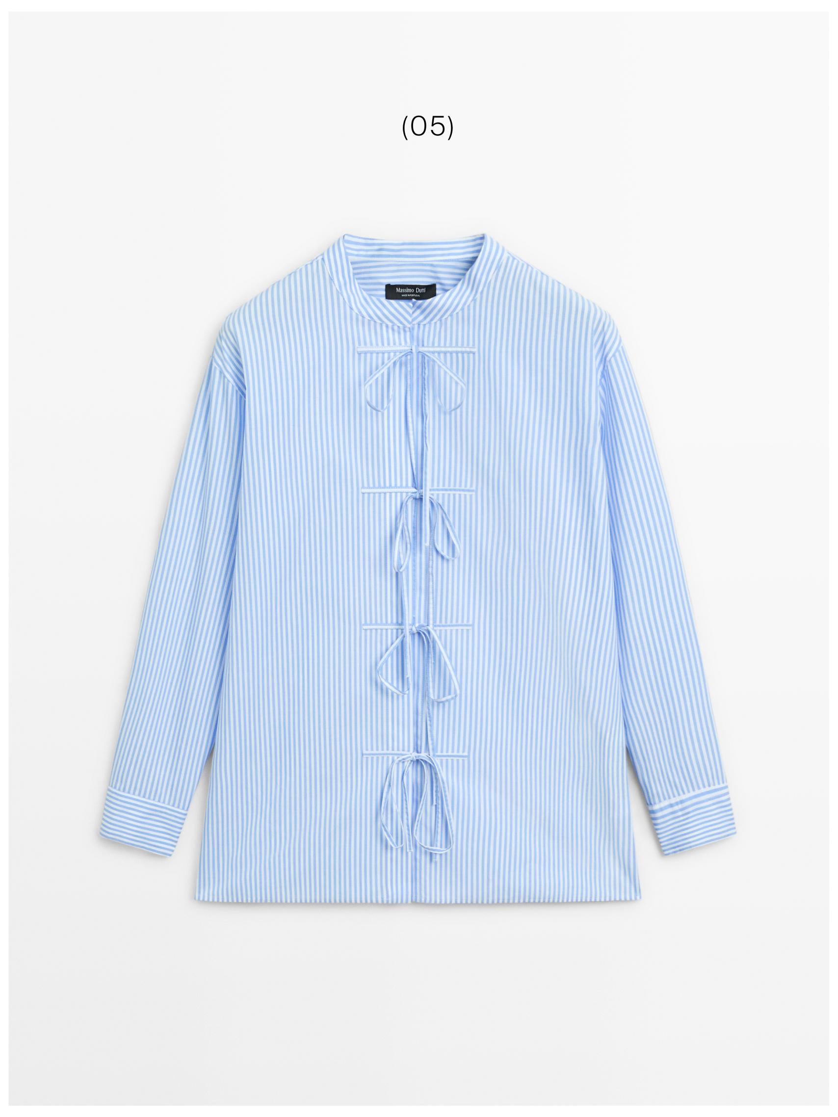 100% cotton striped shirt — SKY BLUE