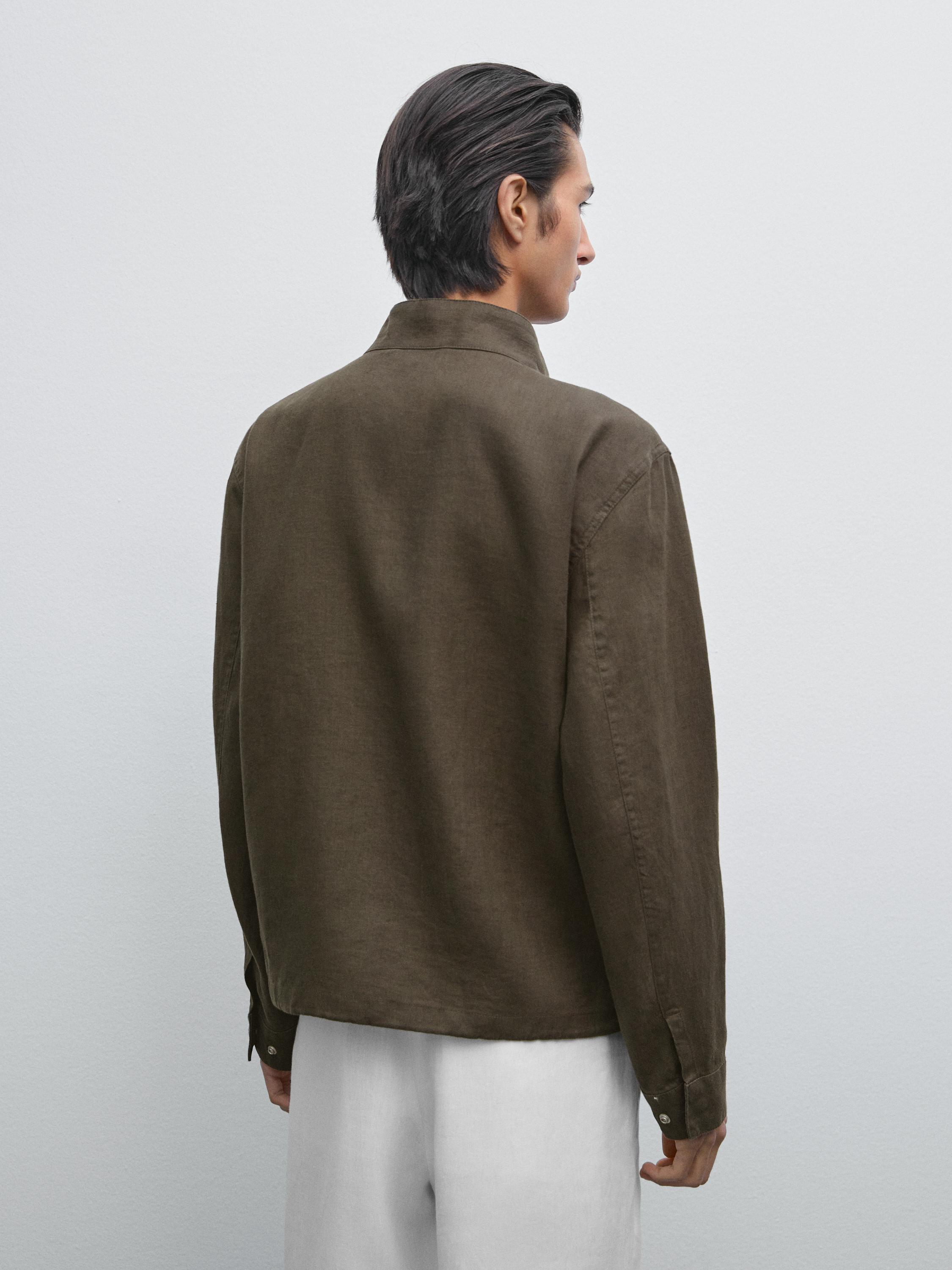 100% linen bomber jacket