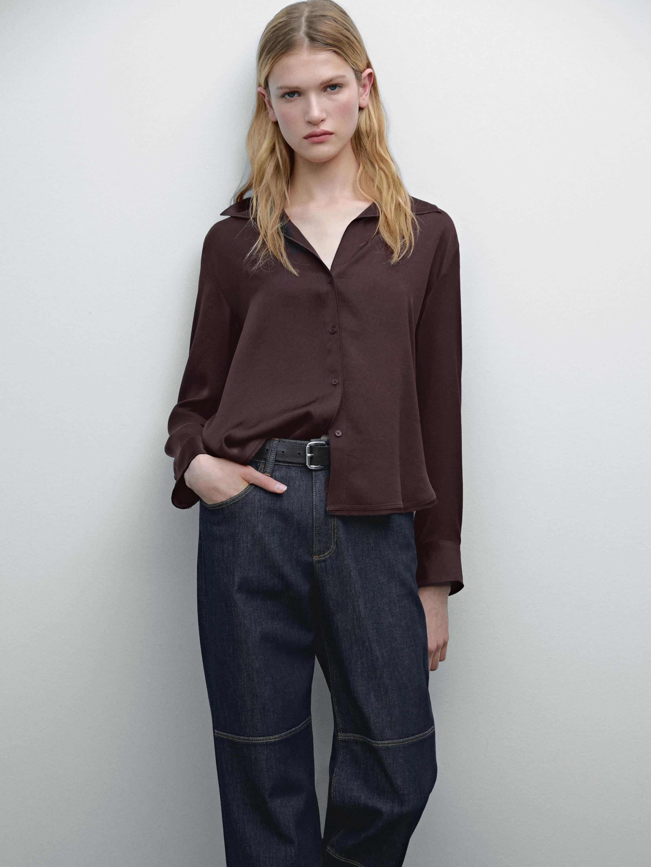 Camisa fluida satinada