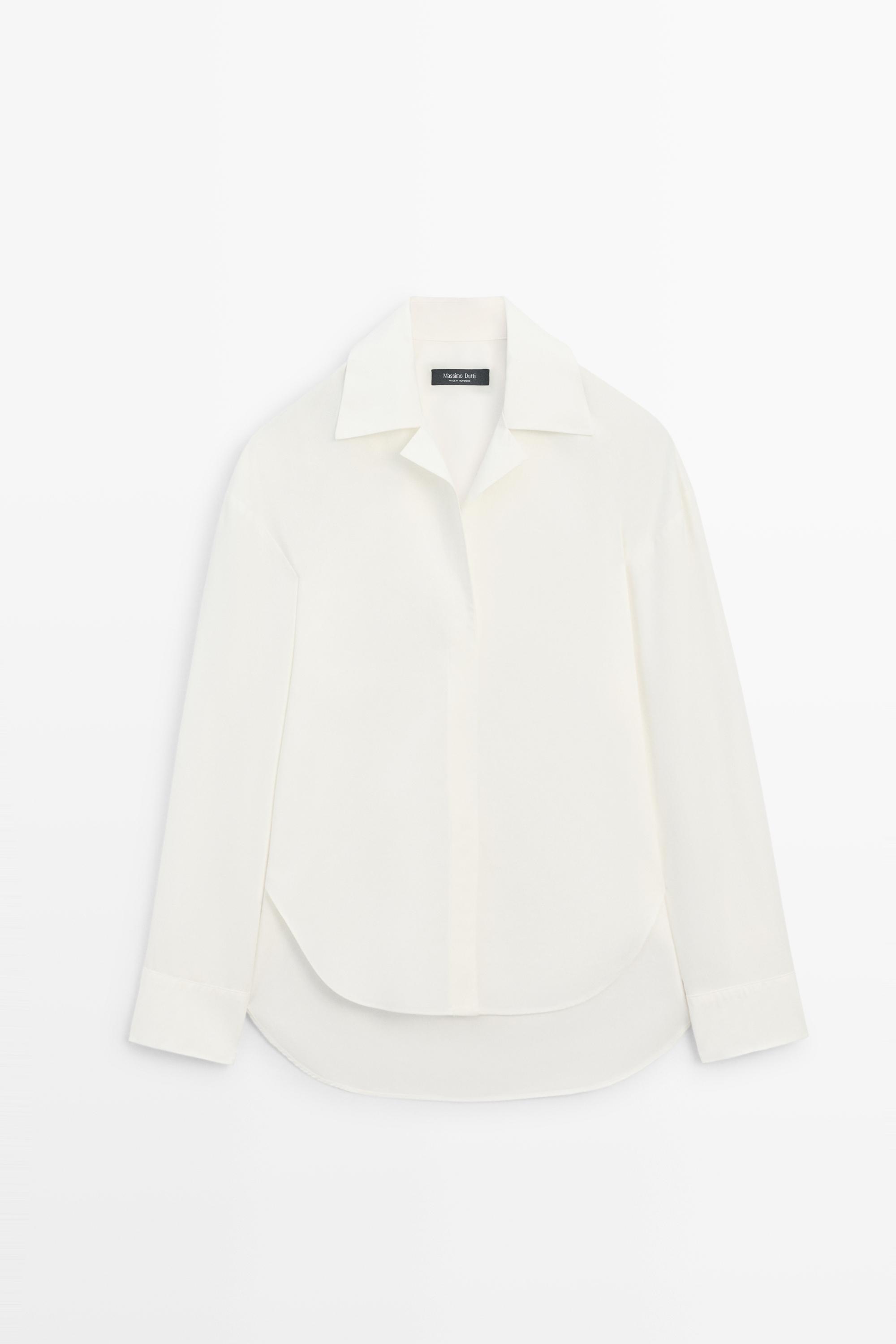 Poplin shirt with seam details