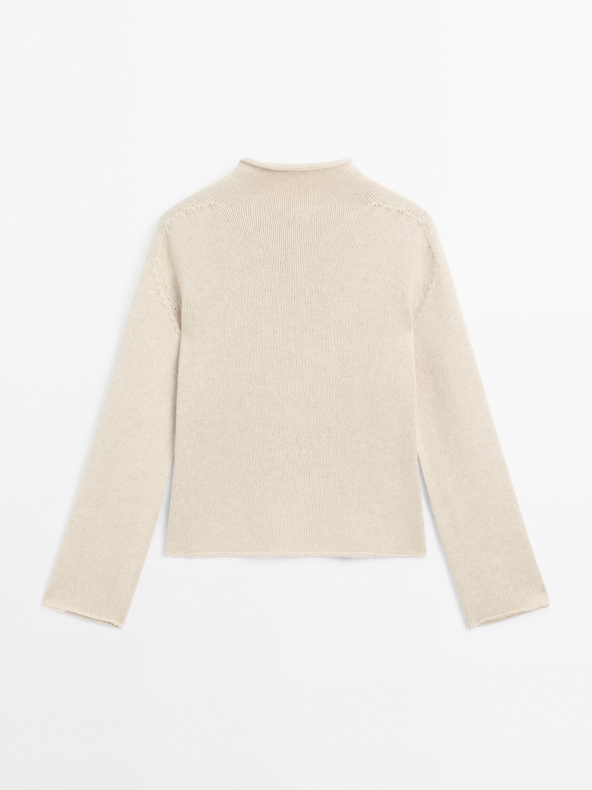 Mock turtleneck knit sweater