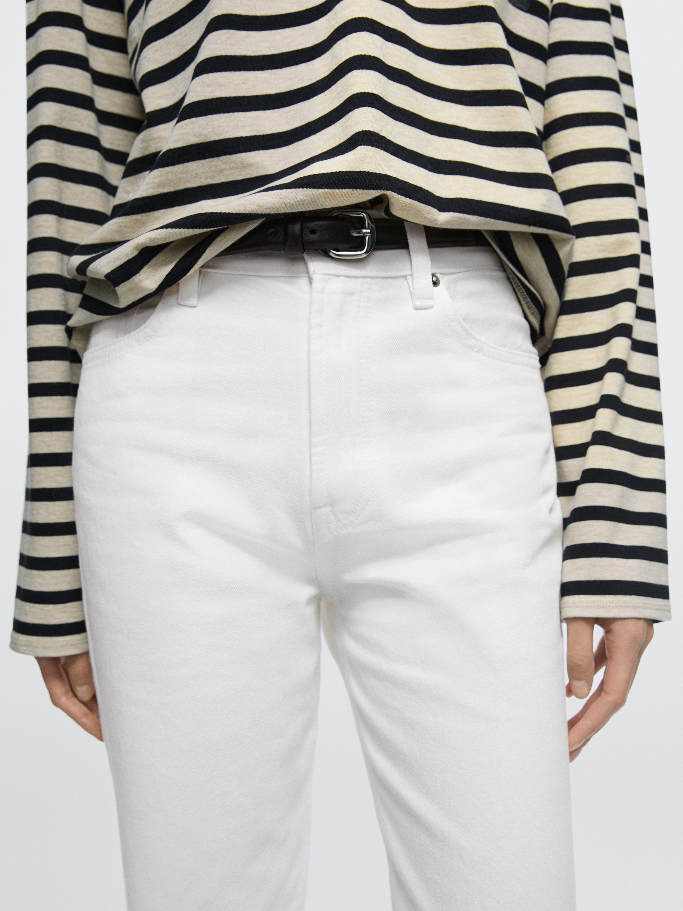 Straight-leg high-waist jeans — Off white