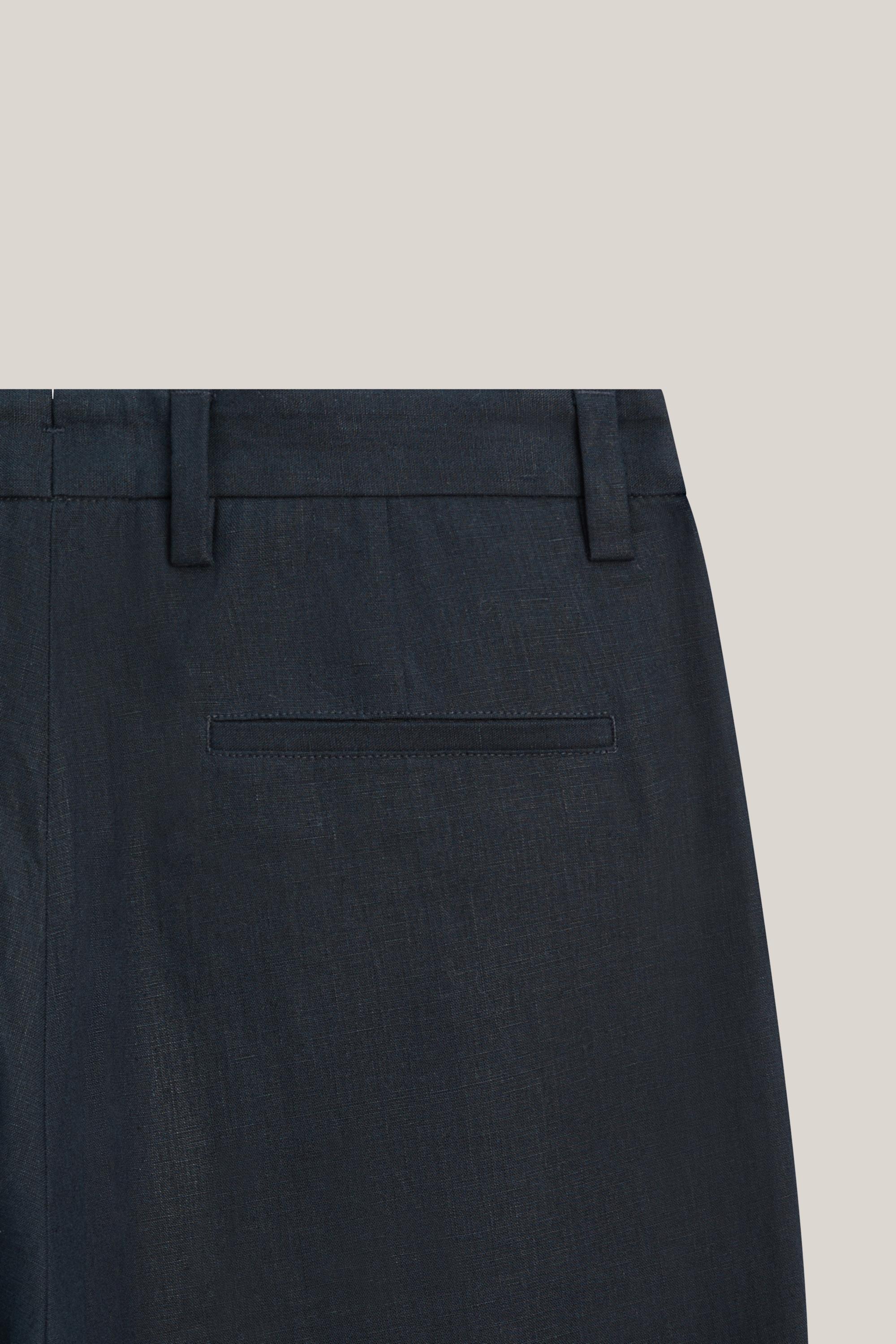 Total look darted linen trousers - LIMITED EDITION — NAVY BLUE