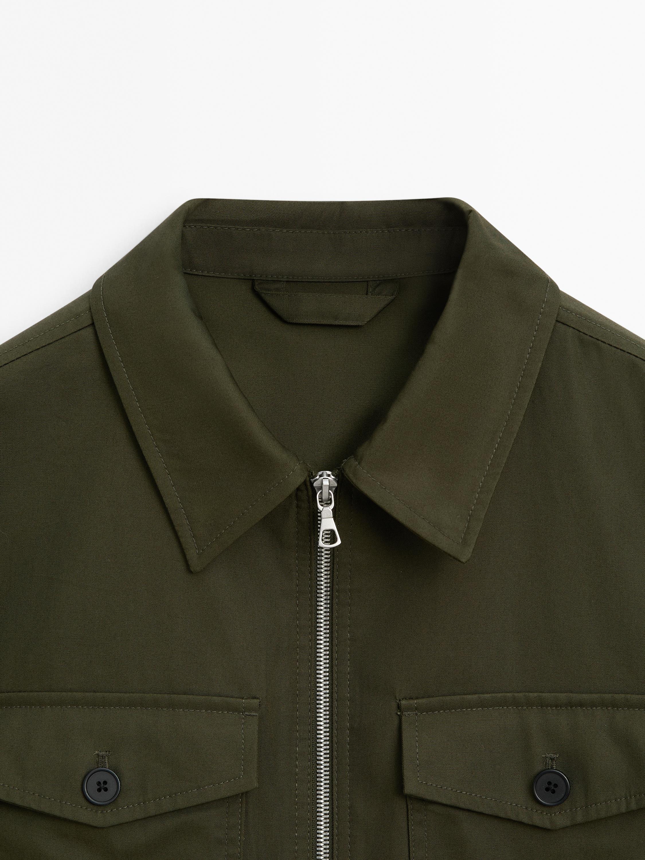 Cotton jacket with pocket details