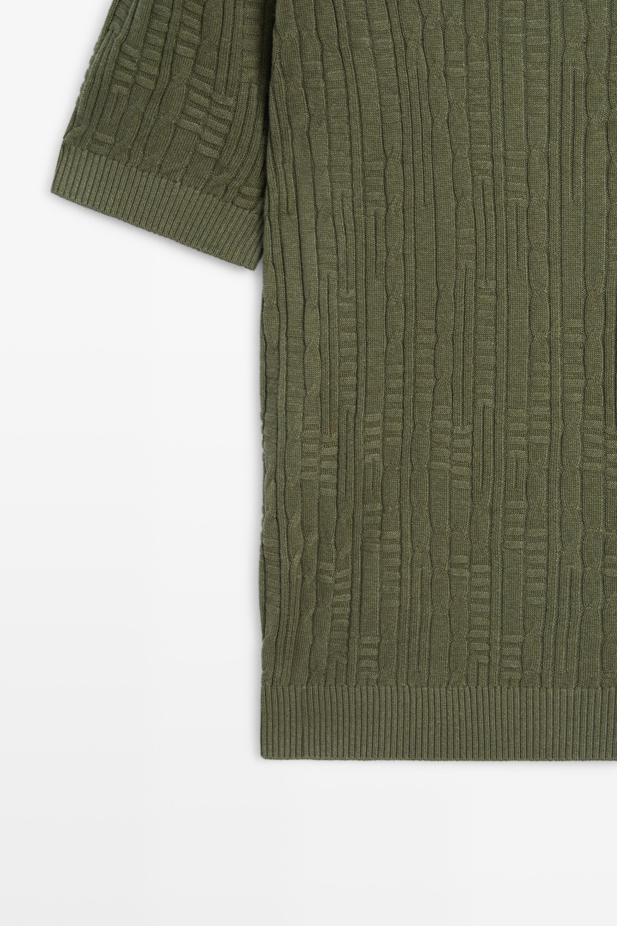 Cotton blend knit sweater — Green