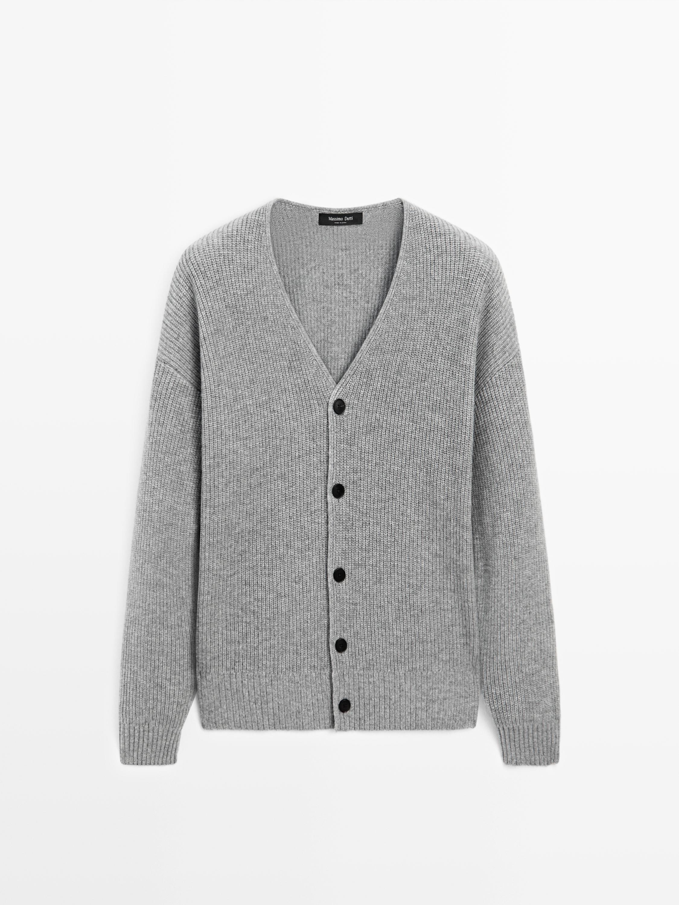 羊毛混紡針織開襟衫