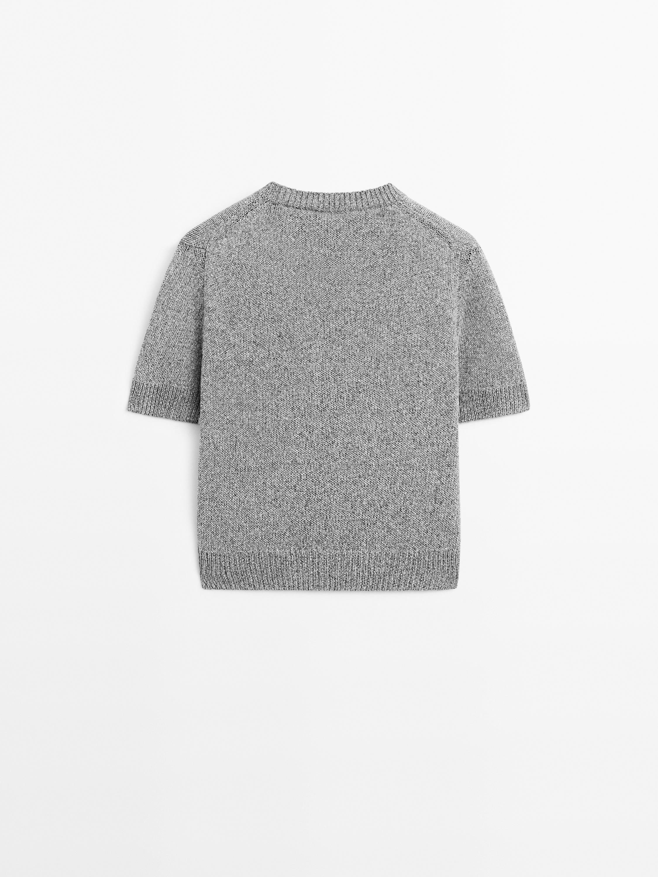 Kardigan z mieszanki bawełny z krótkim rękawem