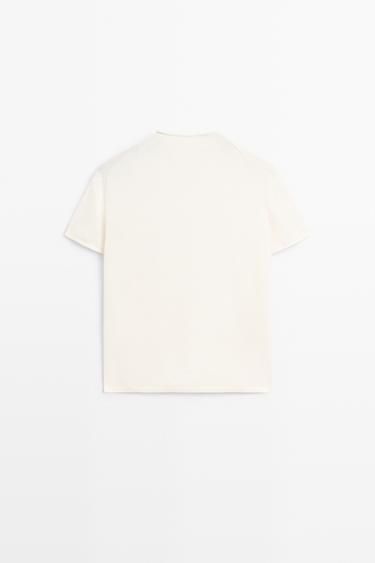 100% cotton short sleeve sweater — CREAM 3